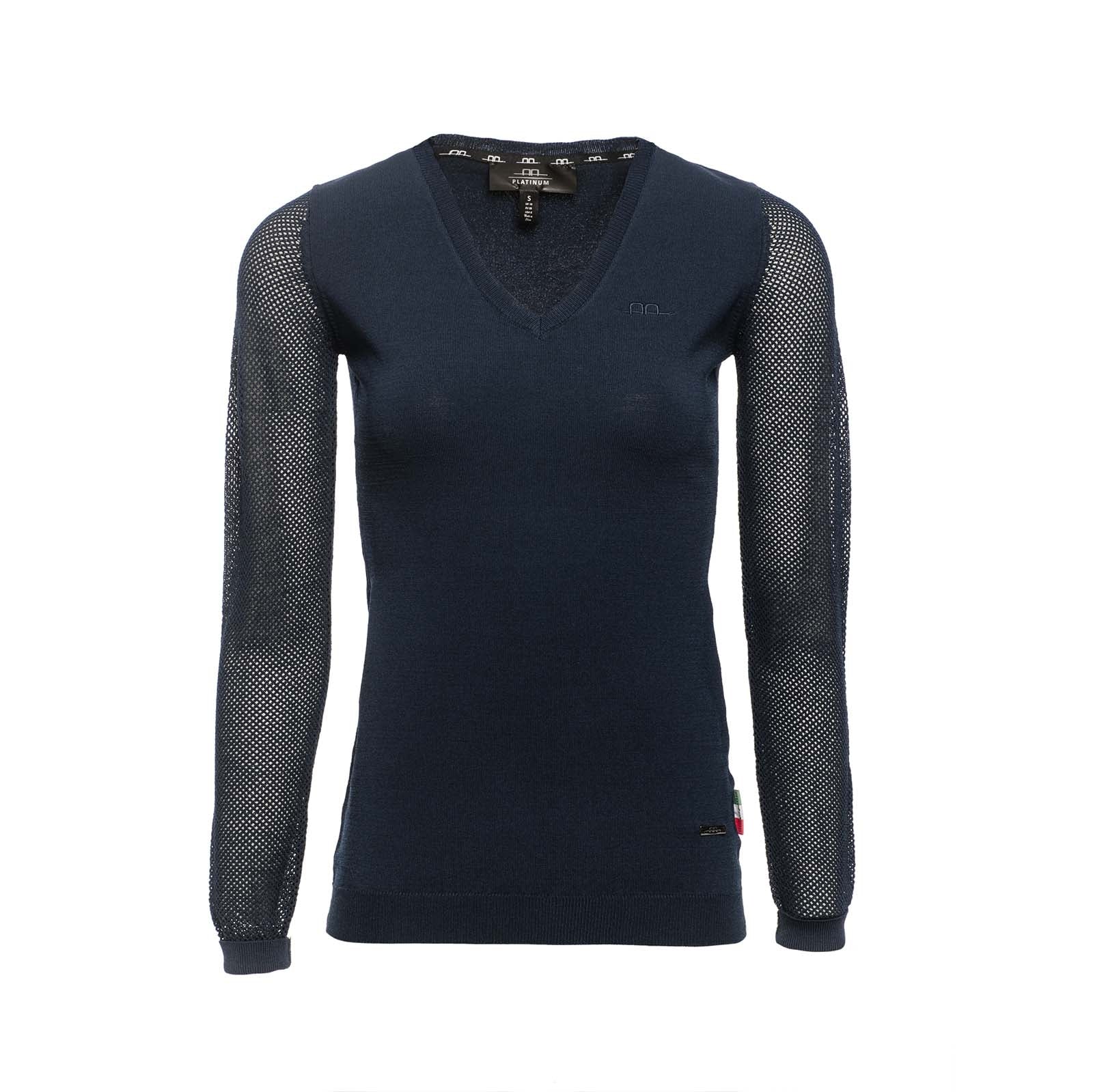 AA genser med perforerte ermer, dame Dark Blue M