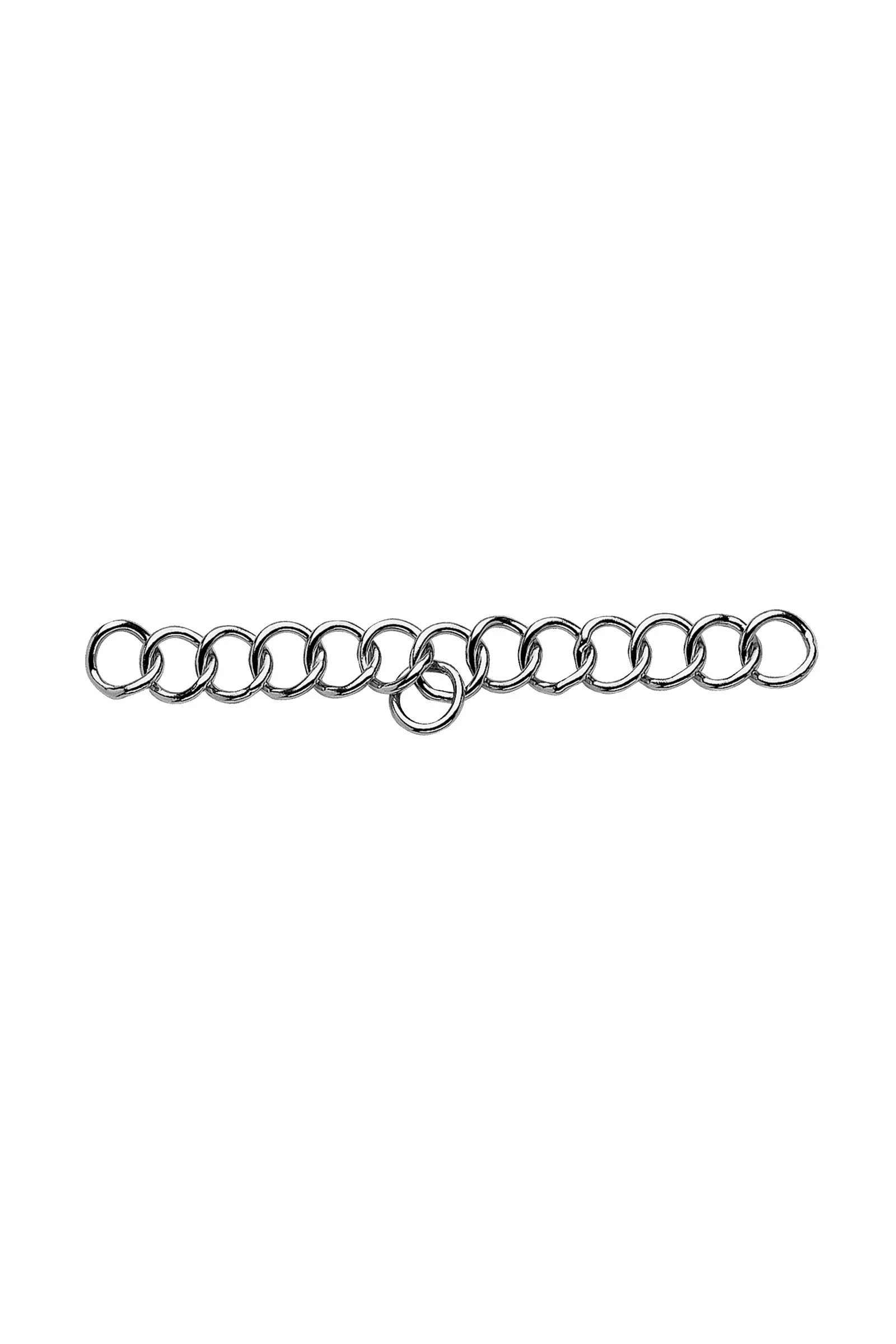 Kinnkjede for kjørebitt, argentan, 13 ledd silver 130 mm