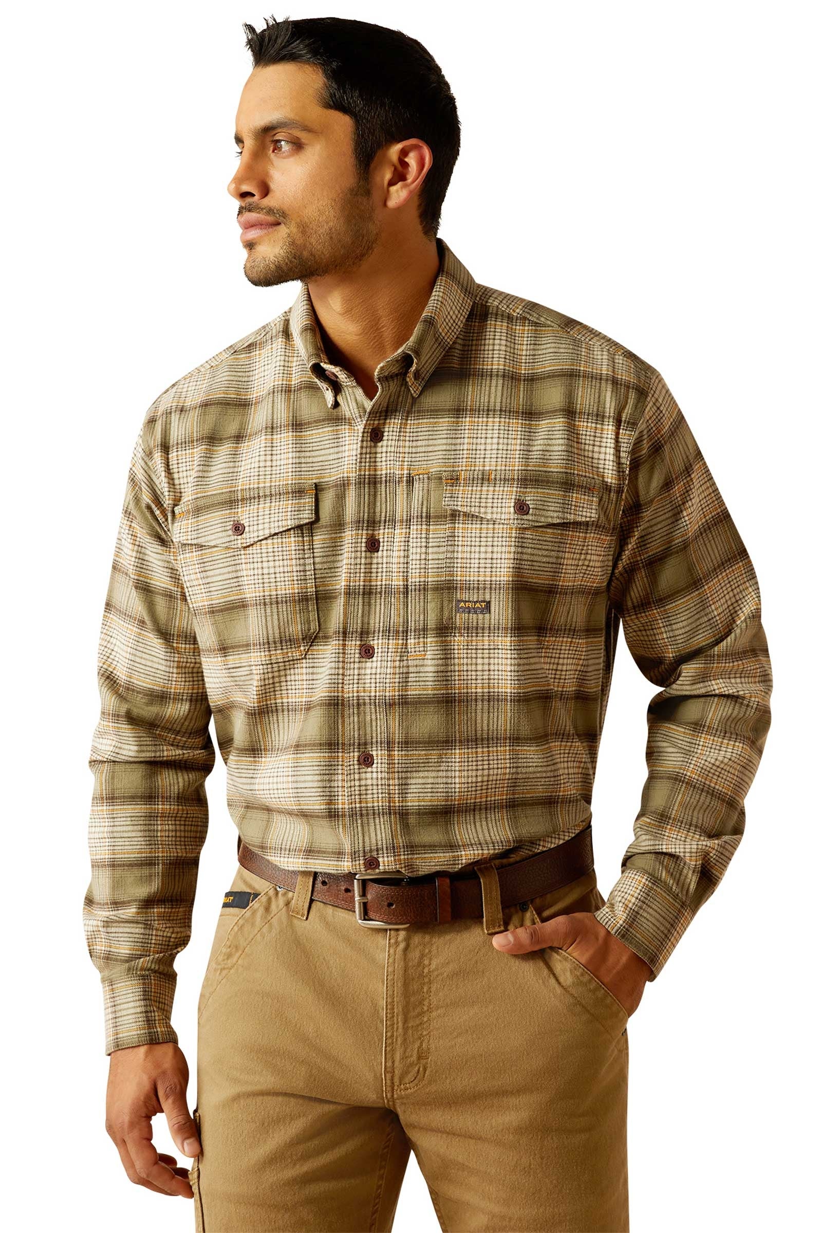 Rebar flanell DuraStretch arbeidskjorte Deep Lichen S