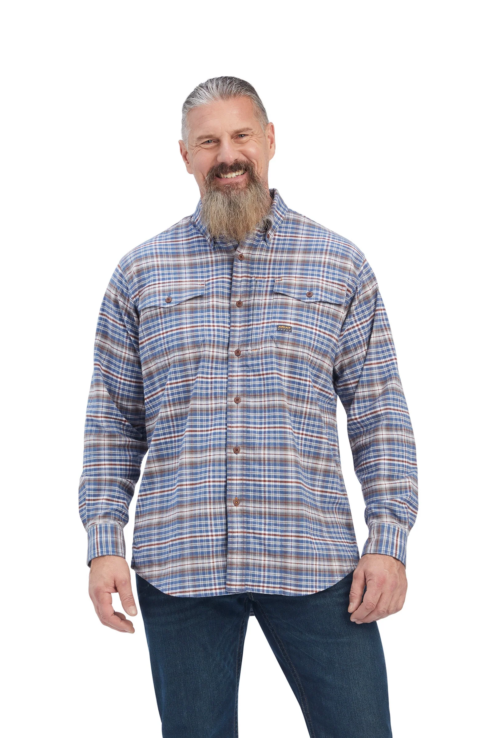 Rebar flanell DuraStretch arbeidskjorte Alloy Grey M