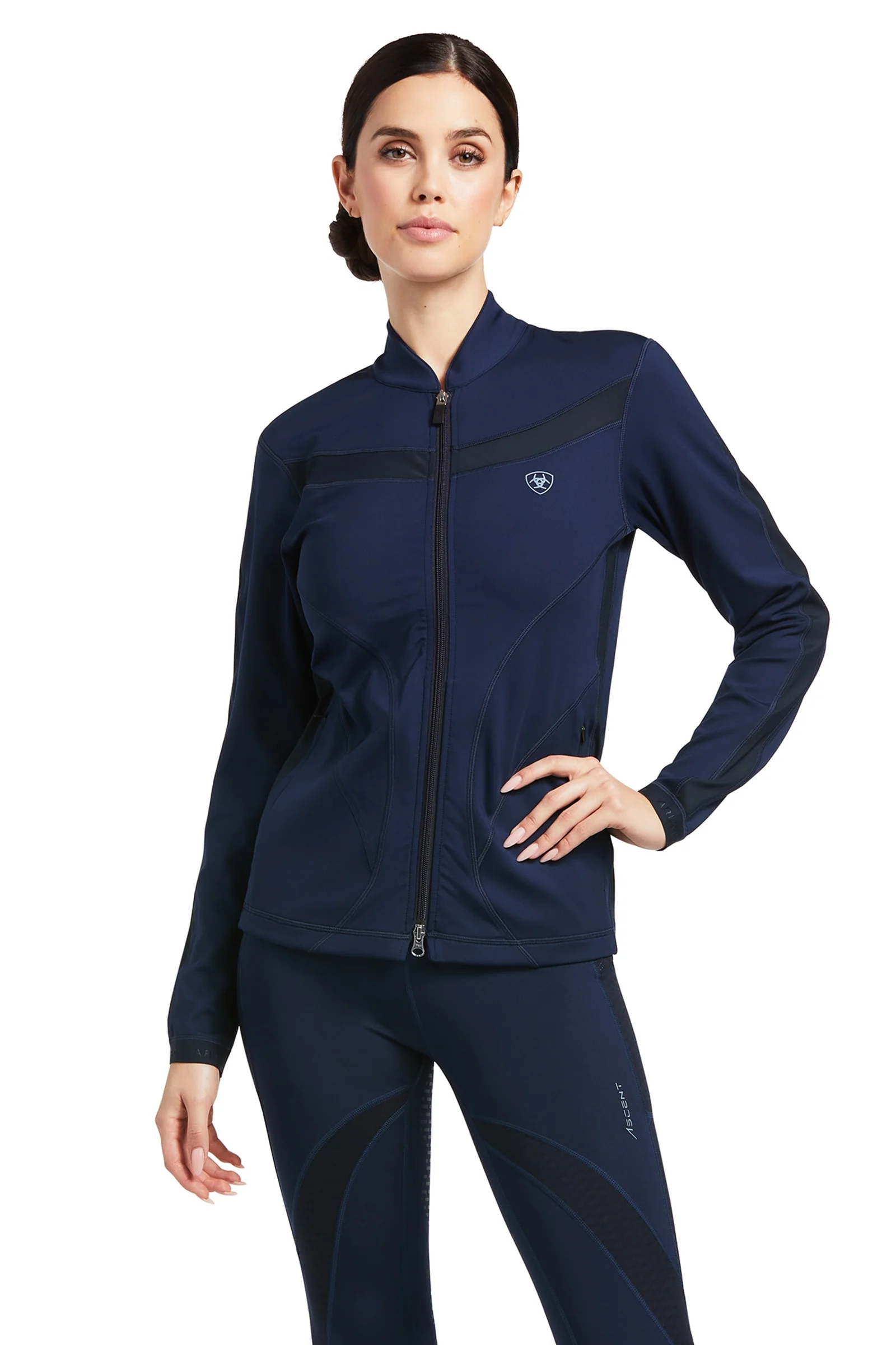 Ascent treningsgenser med hel glidelås Dark Blue XS