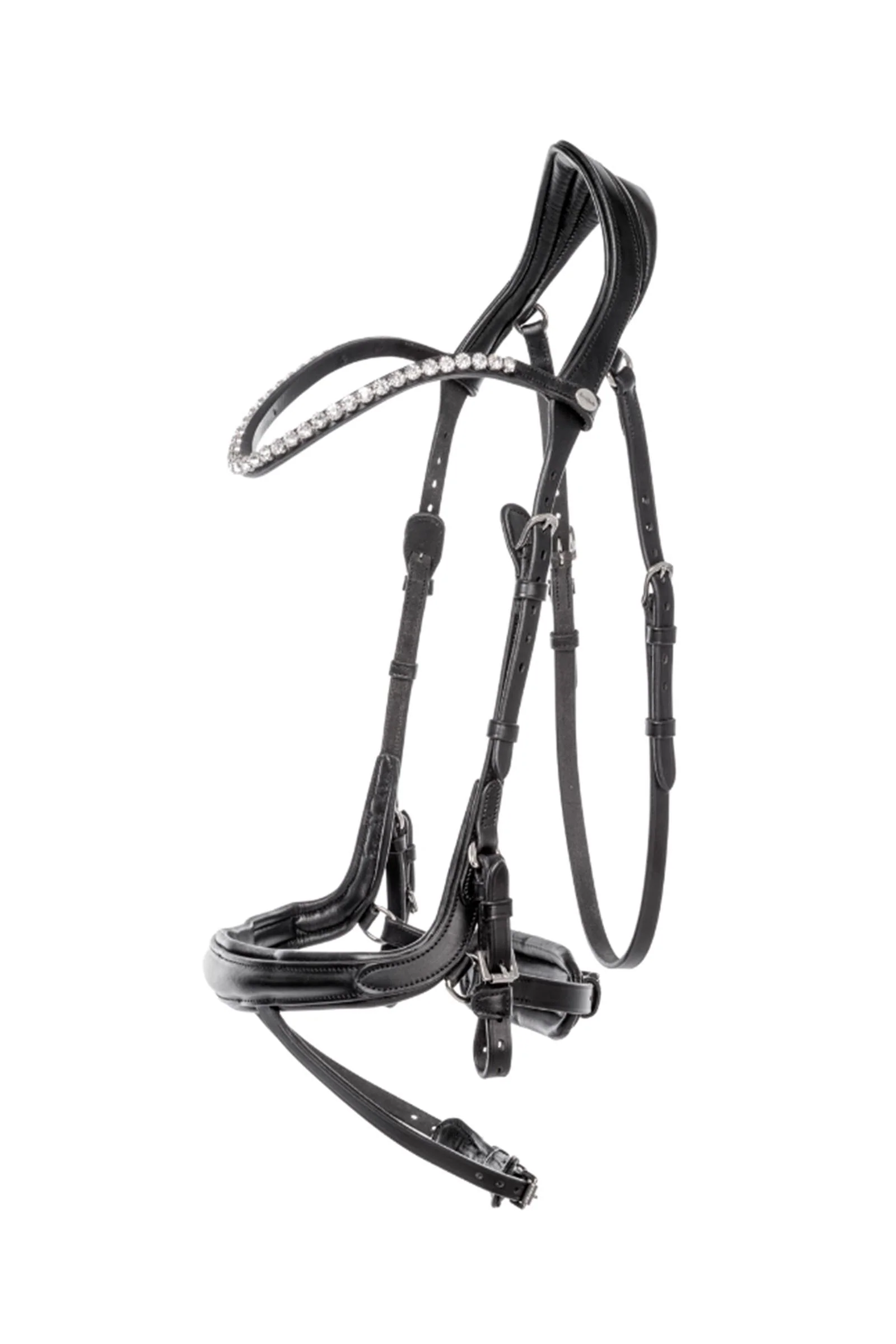 Calla engelsk kombinert hodelag med pannereim med strass Black/Black C