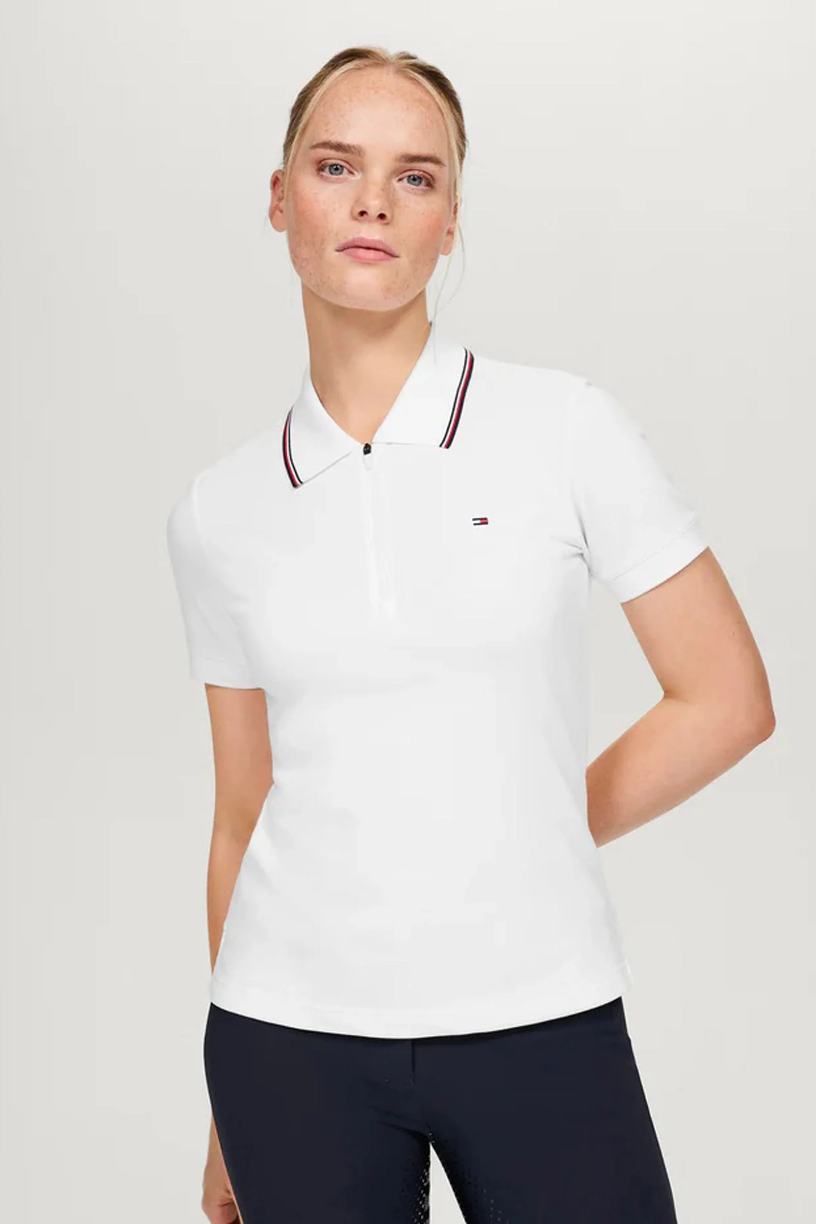 Camden damepolo med glidelås OPTIC WHITE M