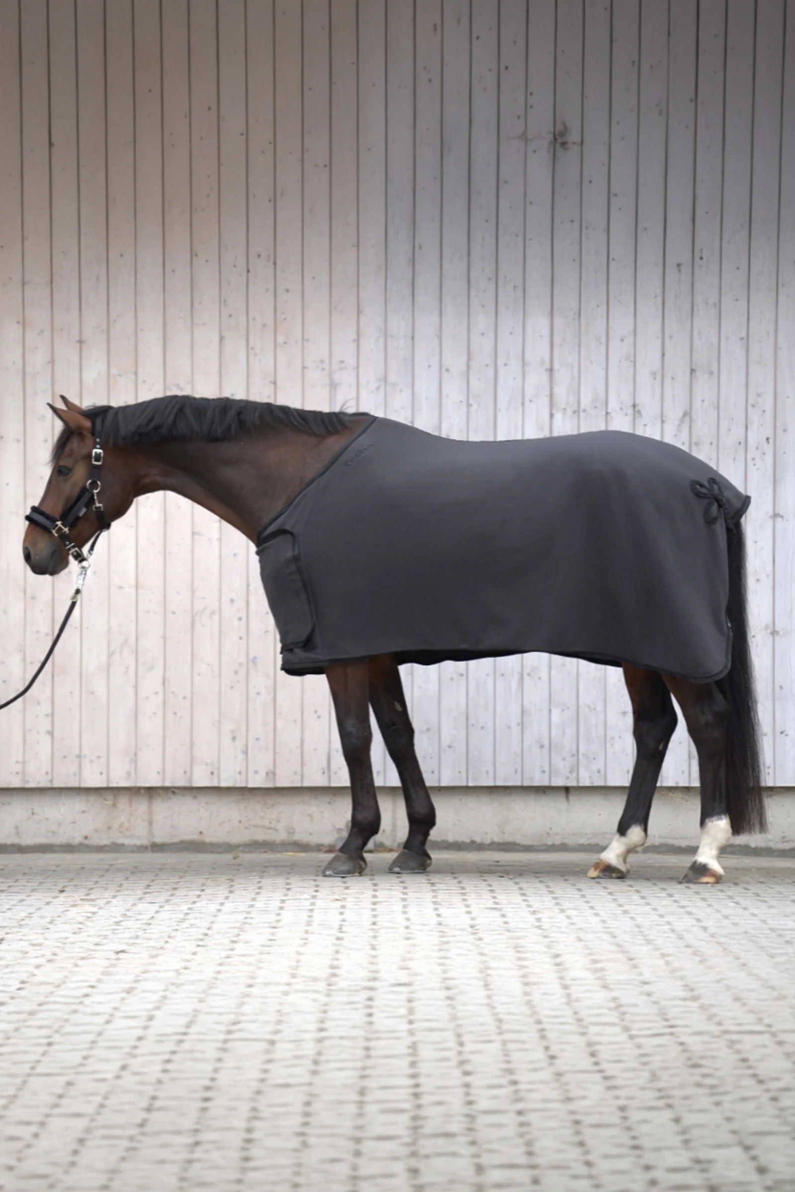 fleece svettedekken med brystklaff Grey/Black 145