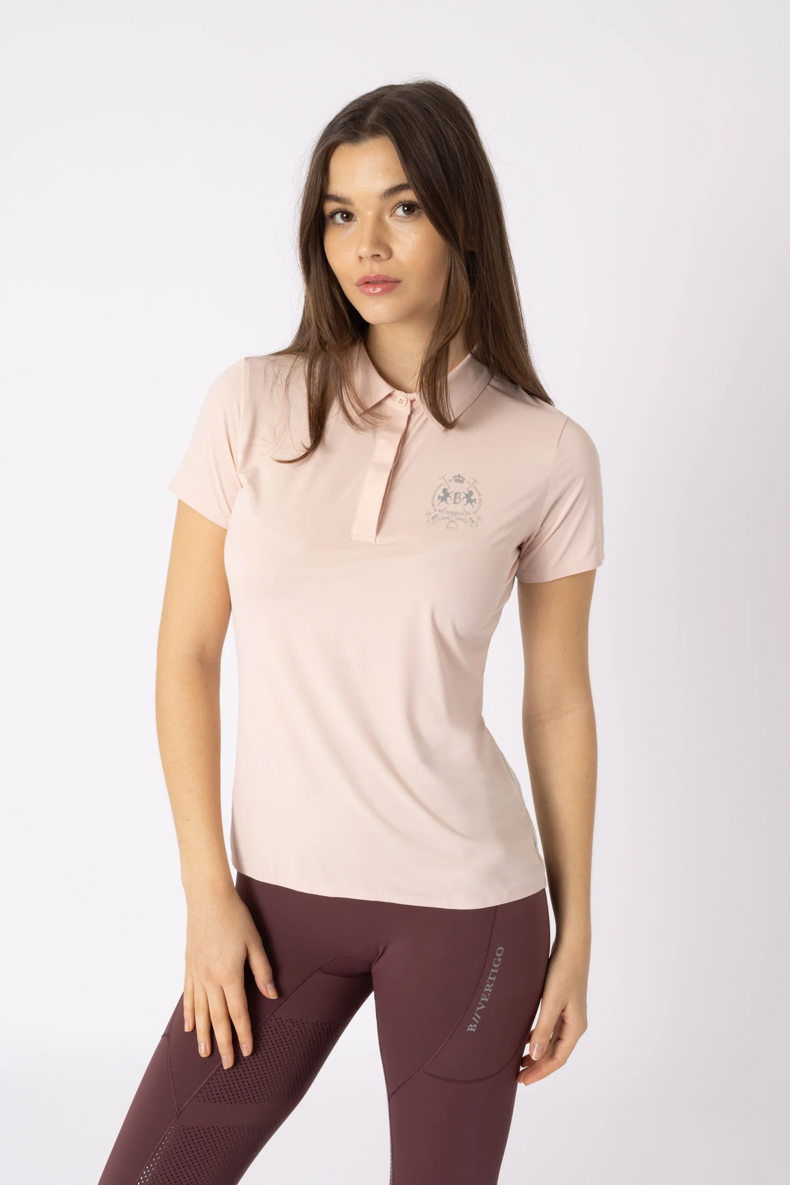 Daphne sømløs poloskjorte til dame Peach Blush 44