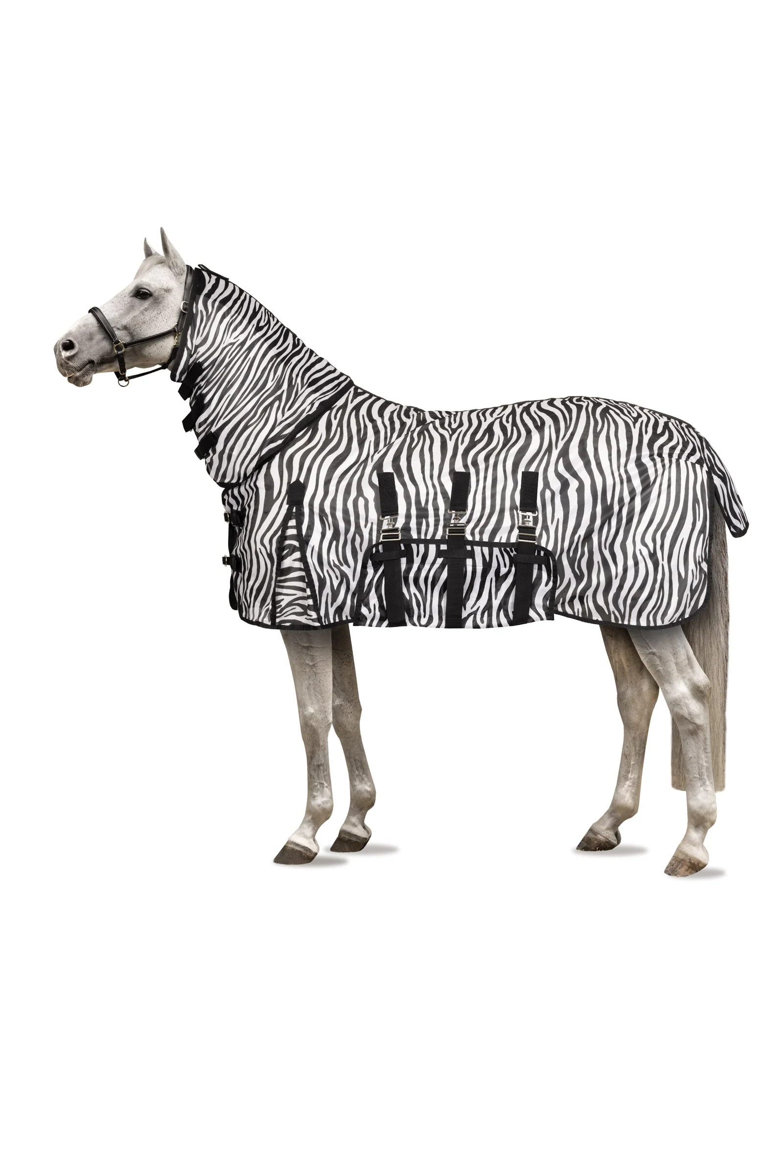 Defender Pony fluedekken med hel hals Zebra 135