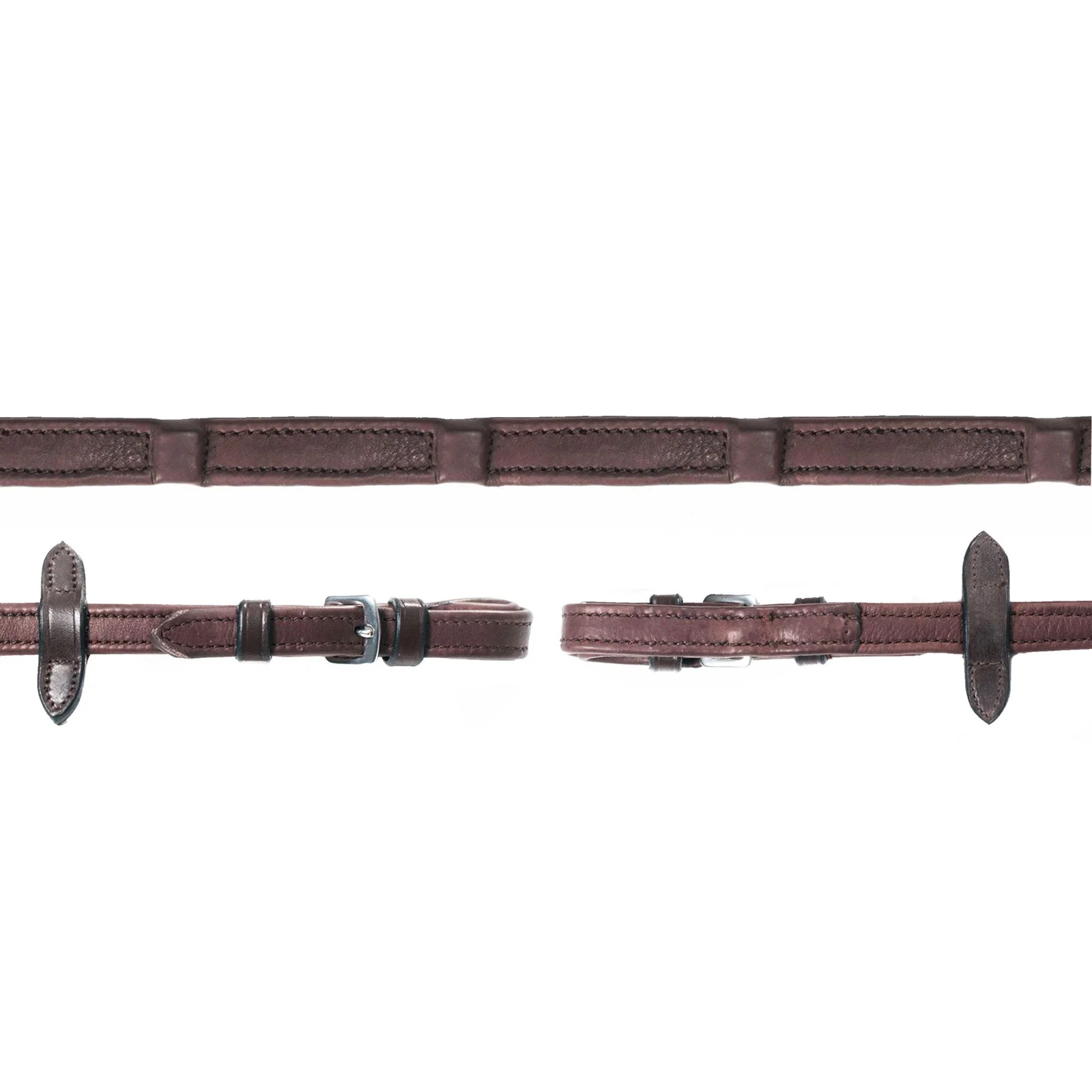 Schockmöhle Sports Durasoft tøyler, lærtøyler med nyloninnlegg Dark Brown/Silver X-Full