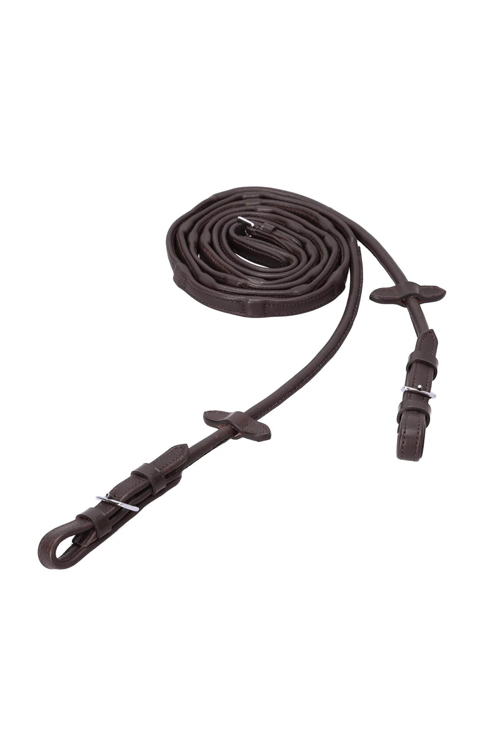 Durasoft runde tøyler dark brown/silver F