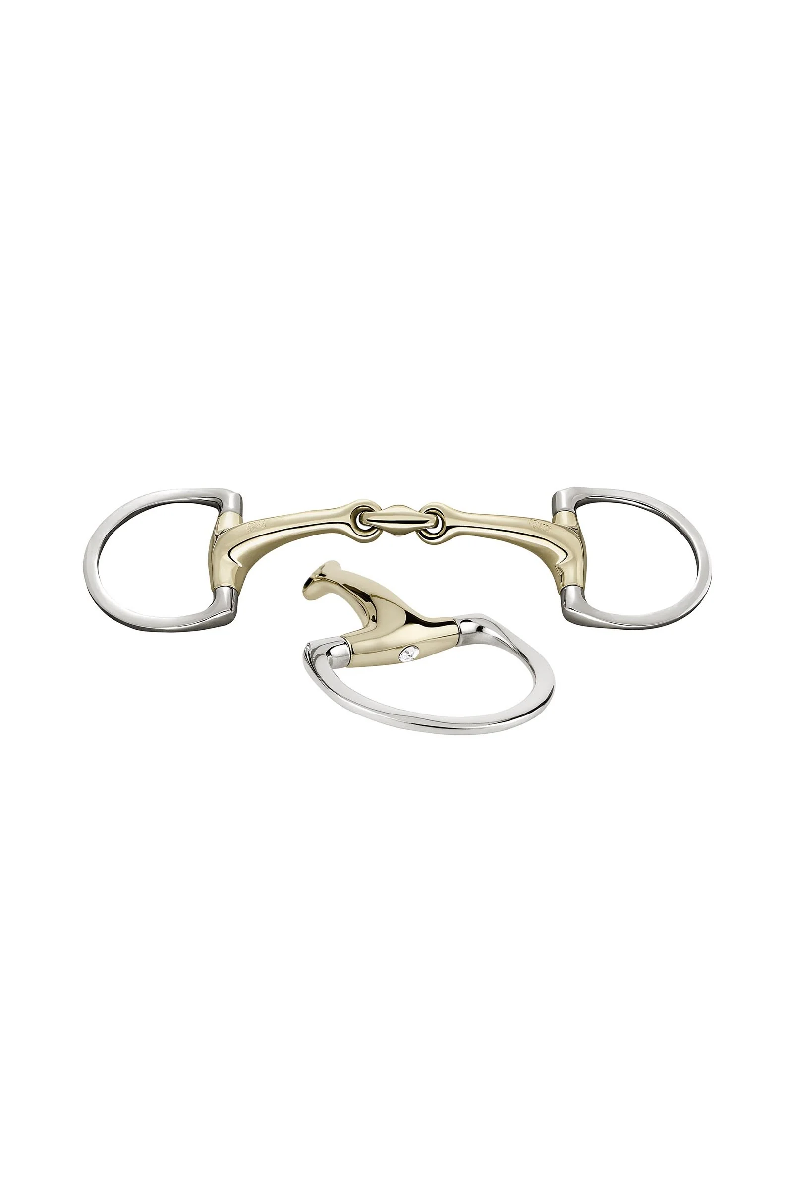 Dynamic RS olivenhodebitt D ringer, dobbelt leddet, 16 mm, Sensogan, med krystaller 125 mm