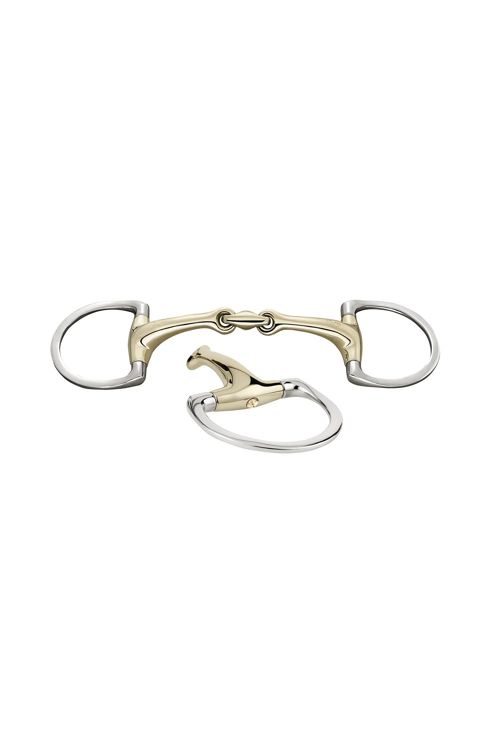 Dynamic RS olivenhodebitt D ringer, dobbelt leddet, 16 mm, Sensogan, med krystaller 135 mm