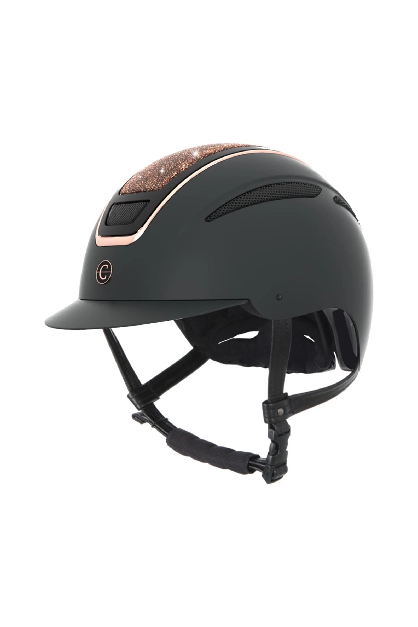 Elite ridehjelm Black/ Rosegold L
