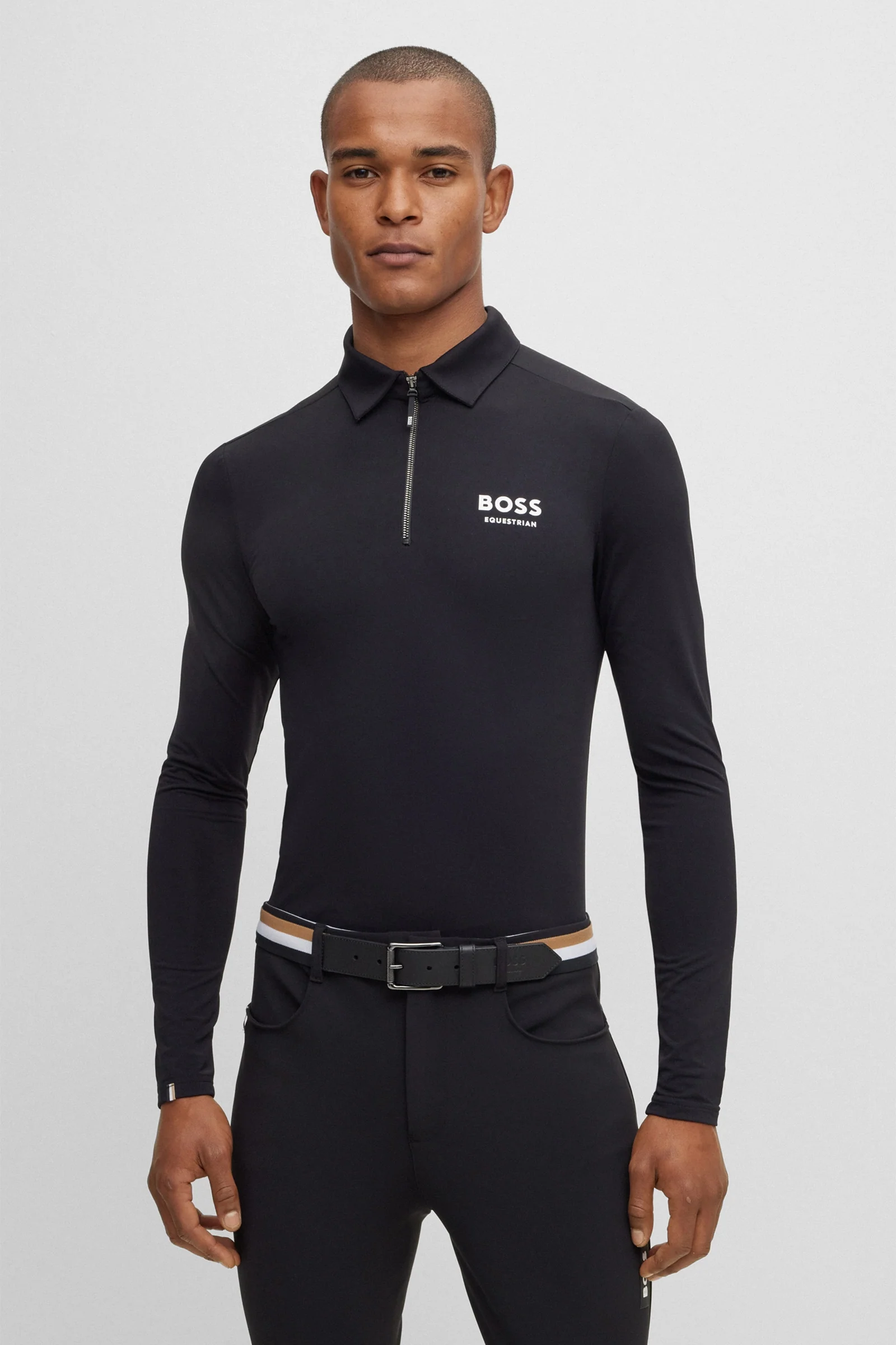 Boss Elton Signature Stripe Trenings-poloskjorte for menn Black S