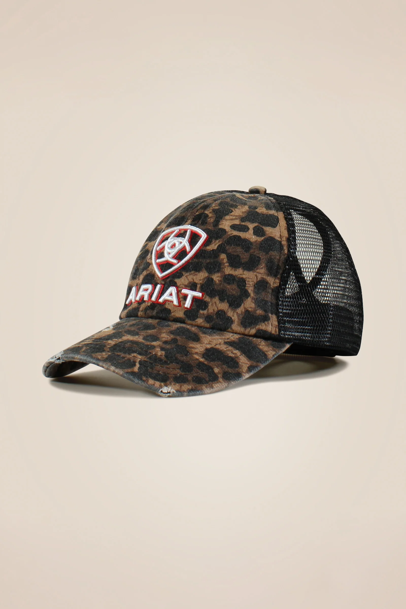 Embossed Logo Cheetah Print Dame caps Black Ăn stĂžrrelse