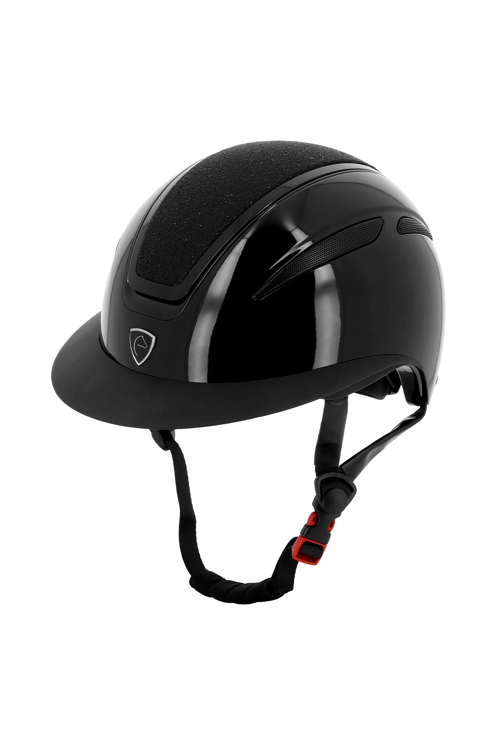 Agris ridehjelm, blank, bred skjerm Black 56-58