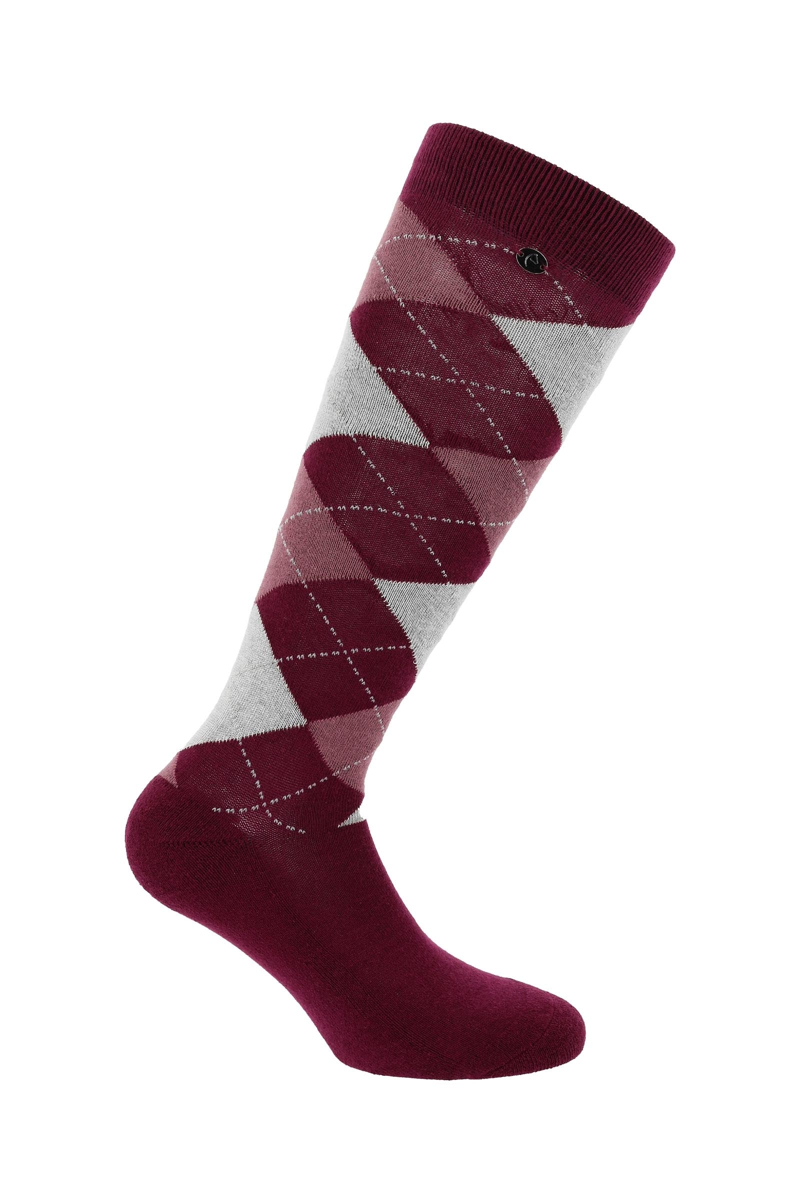 Argyle ridesokker Burgundy 39 - 41