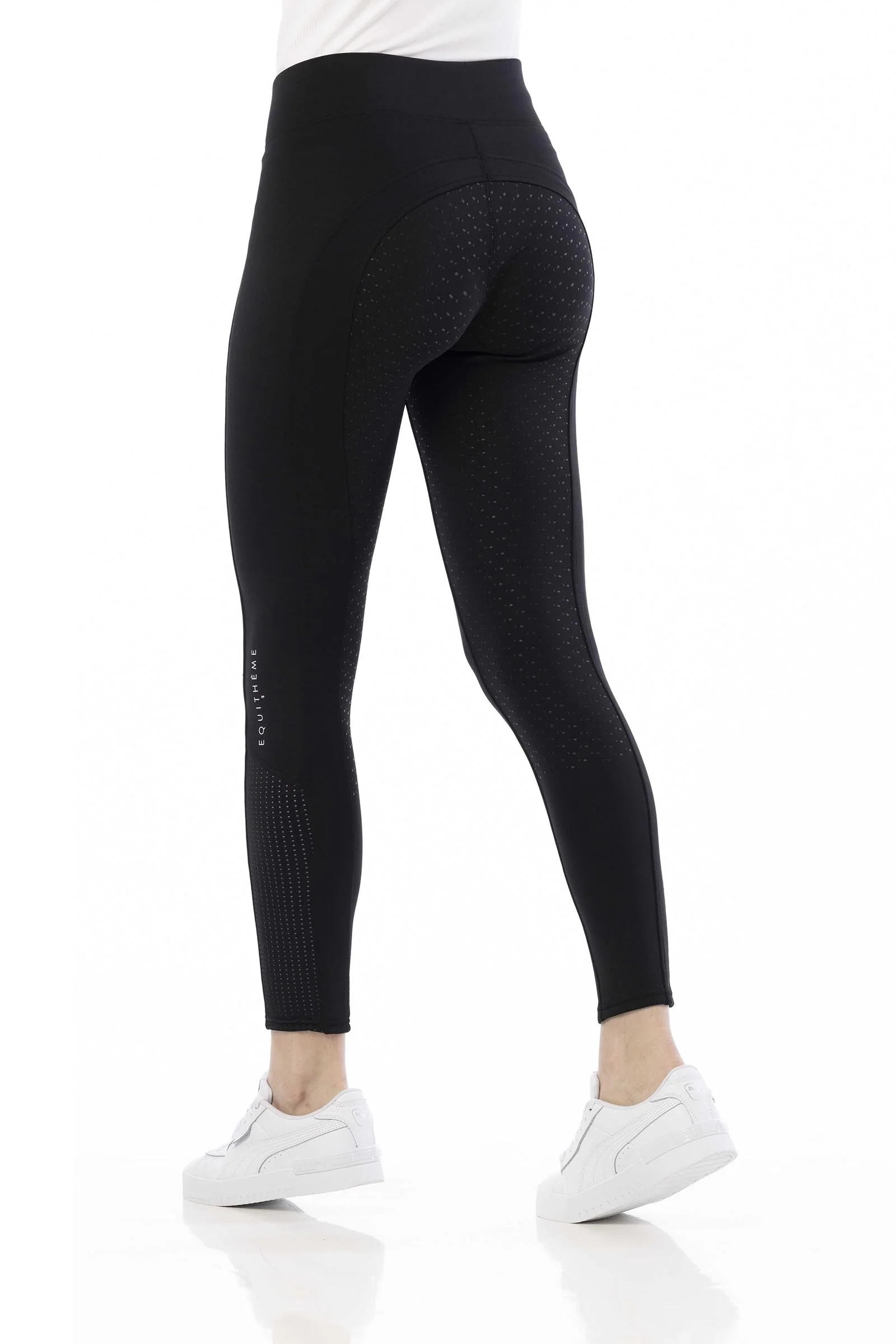Brigitte dame rideleggings med silikon helsete Black 32