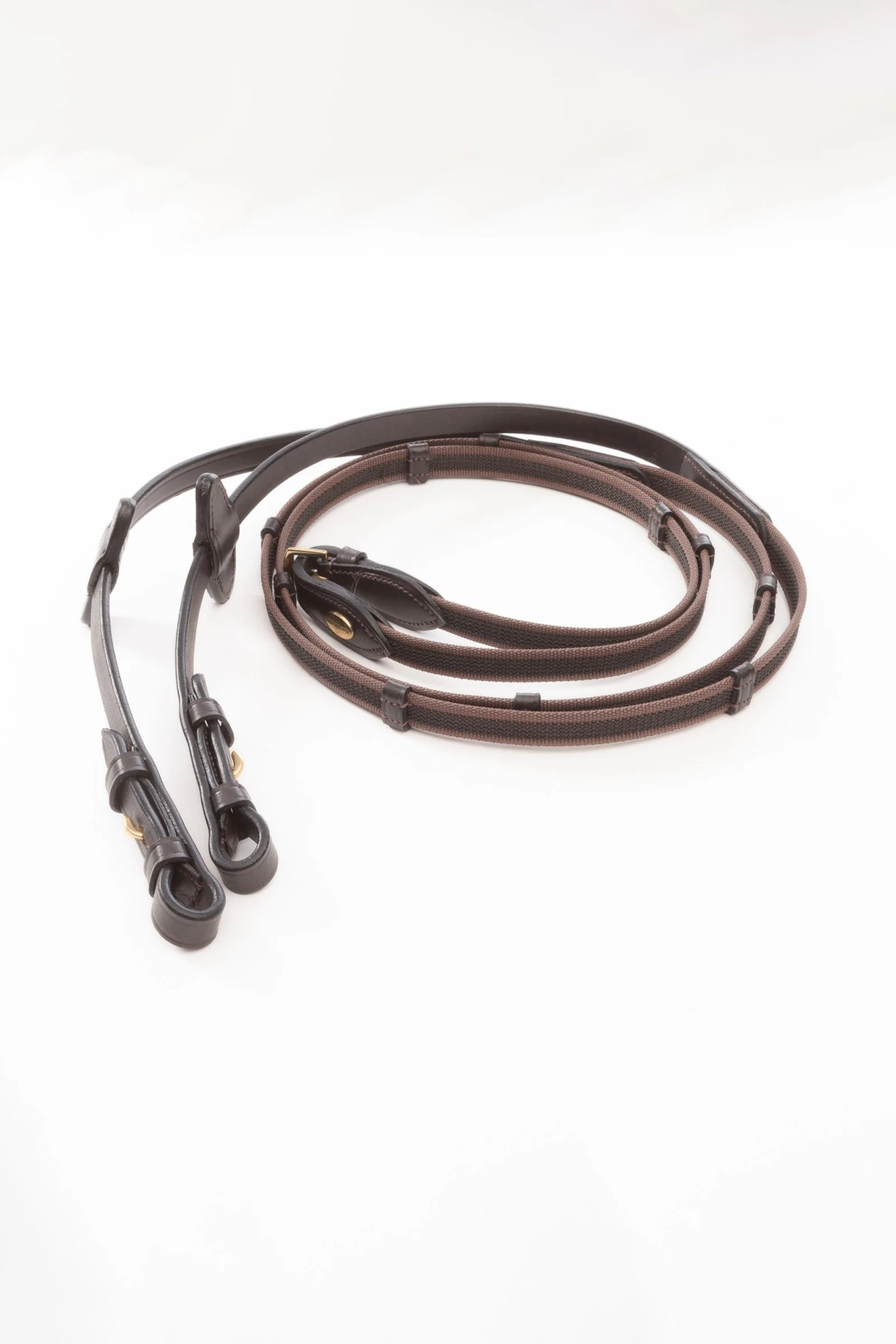 gummitøyler med kroker og 5 stoppere, 16 mm Brown-Brass PII