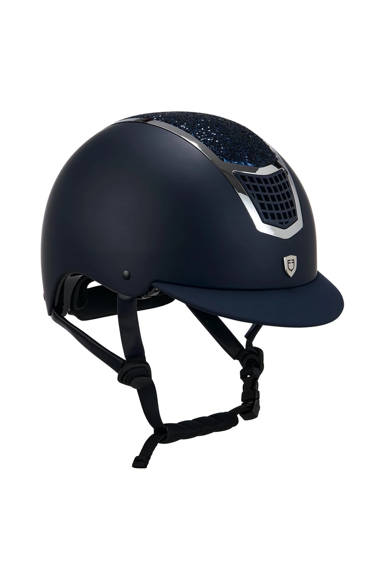 ridehjelm med rhinsten, sertifisert EN 1384:2023 Navy/Silver 59-61