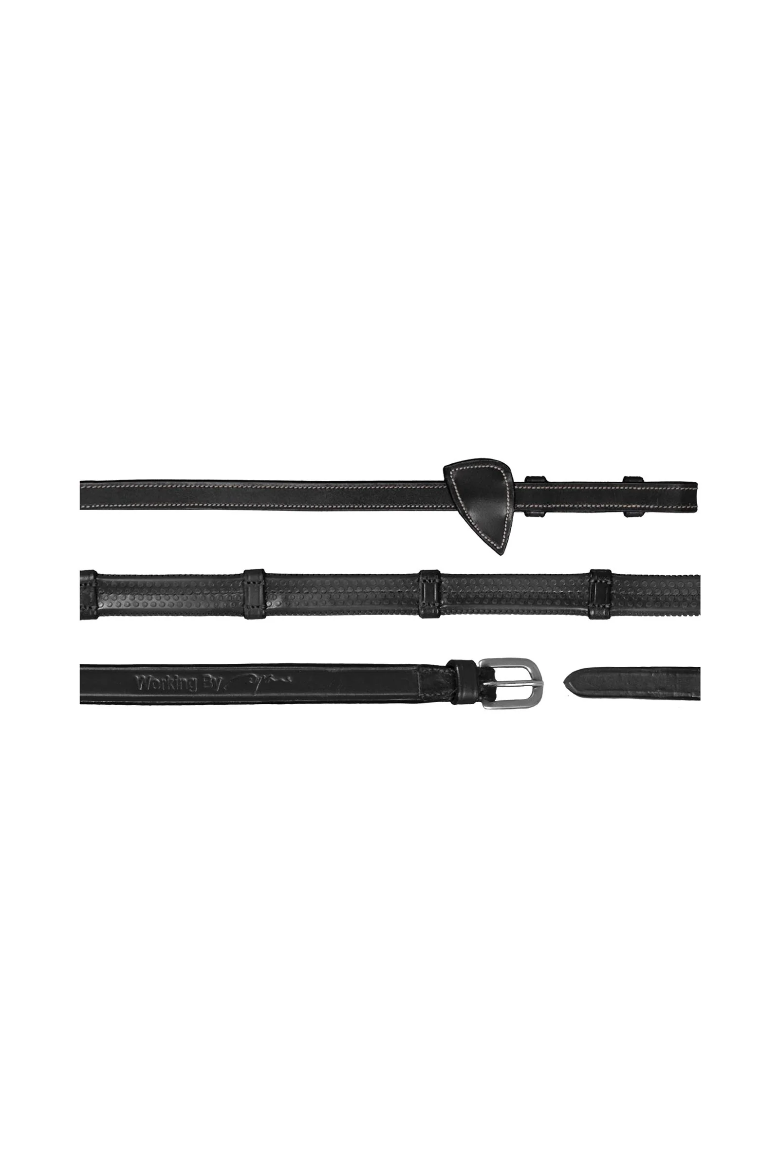 Working gummitøyler 13 mm med 7 lærstoppere Black F