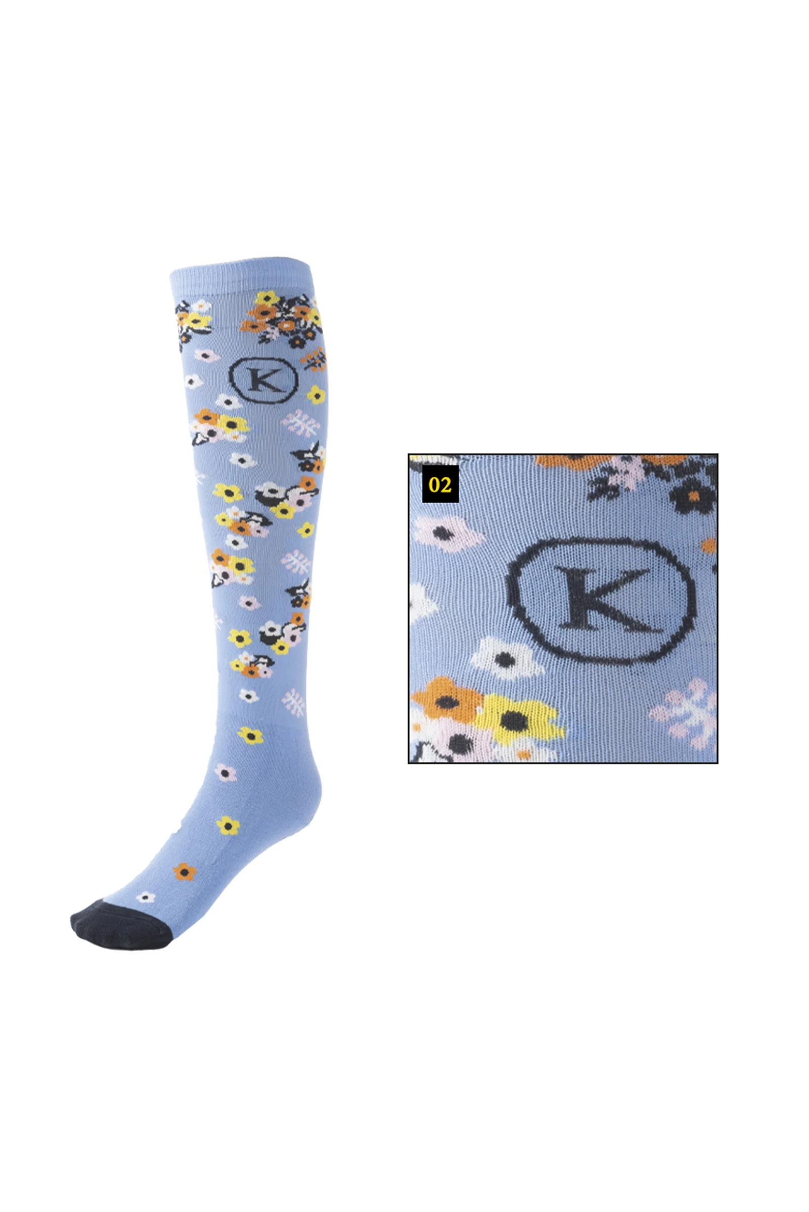 Kaval Socks Sommer Tynne Ridestøvler Lightblue/Multicolor 39-42