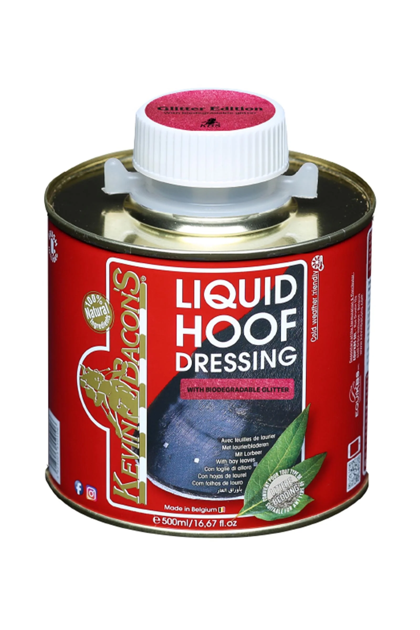 Kevin Bacon's Liquid Hoof Dressing Glitter Edition, flytende hovfett Glitter Edition, 500 ml Pink 500 ml