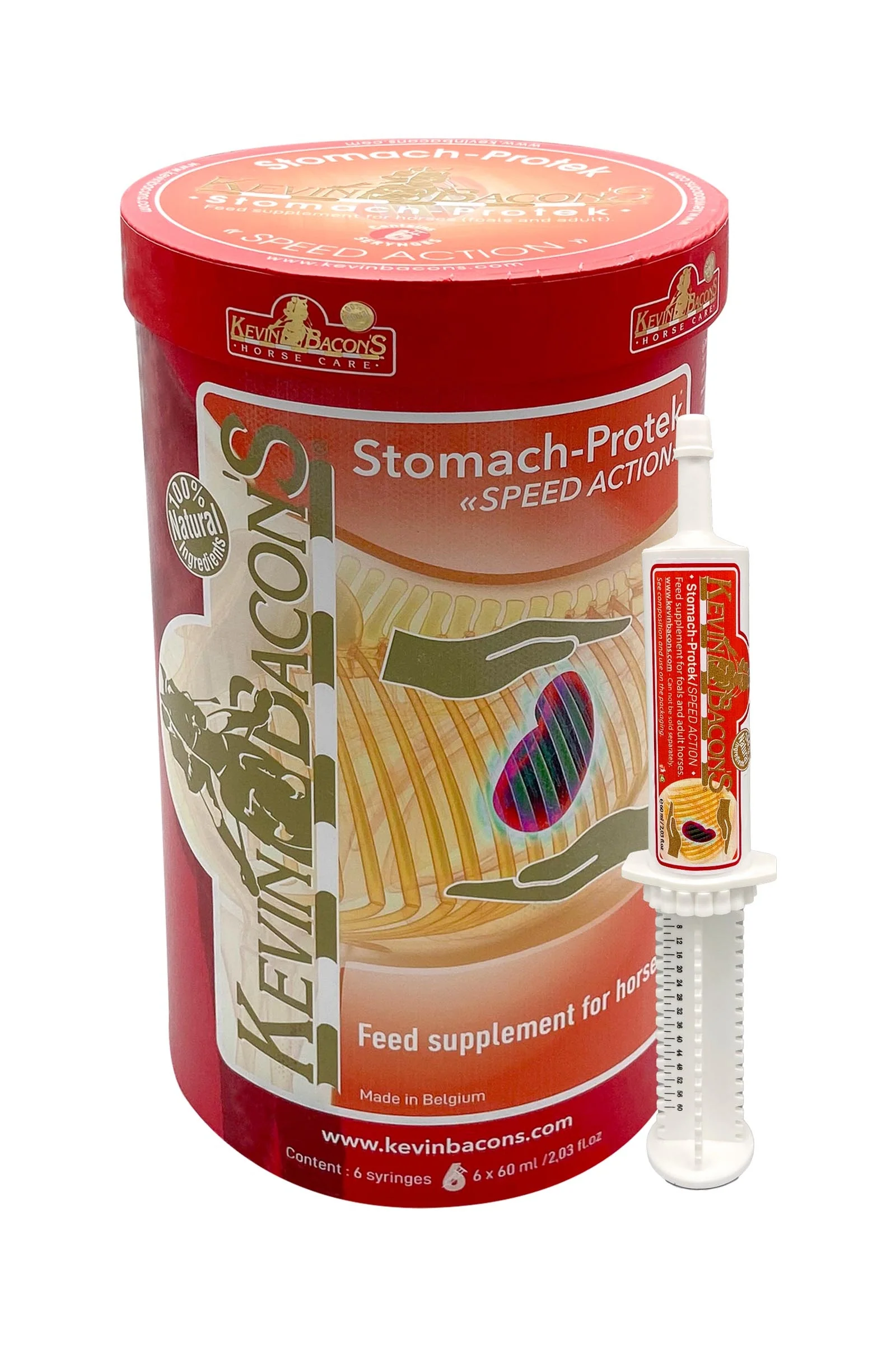 Kevin Bacon's Stomach-Protek Speed Action Syringes, hurtigvirkende mage-tilskudd sprøyter, 6 x 60 ml No Color 360