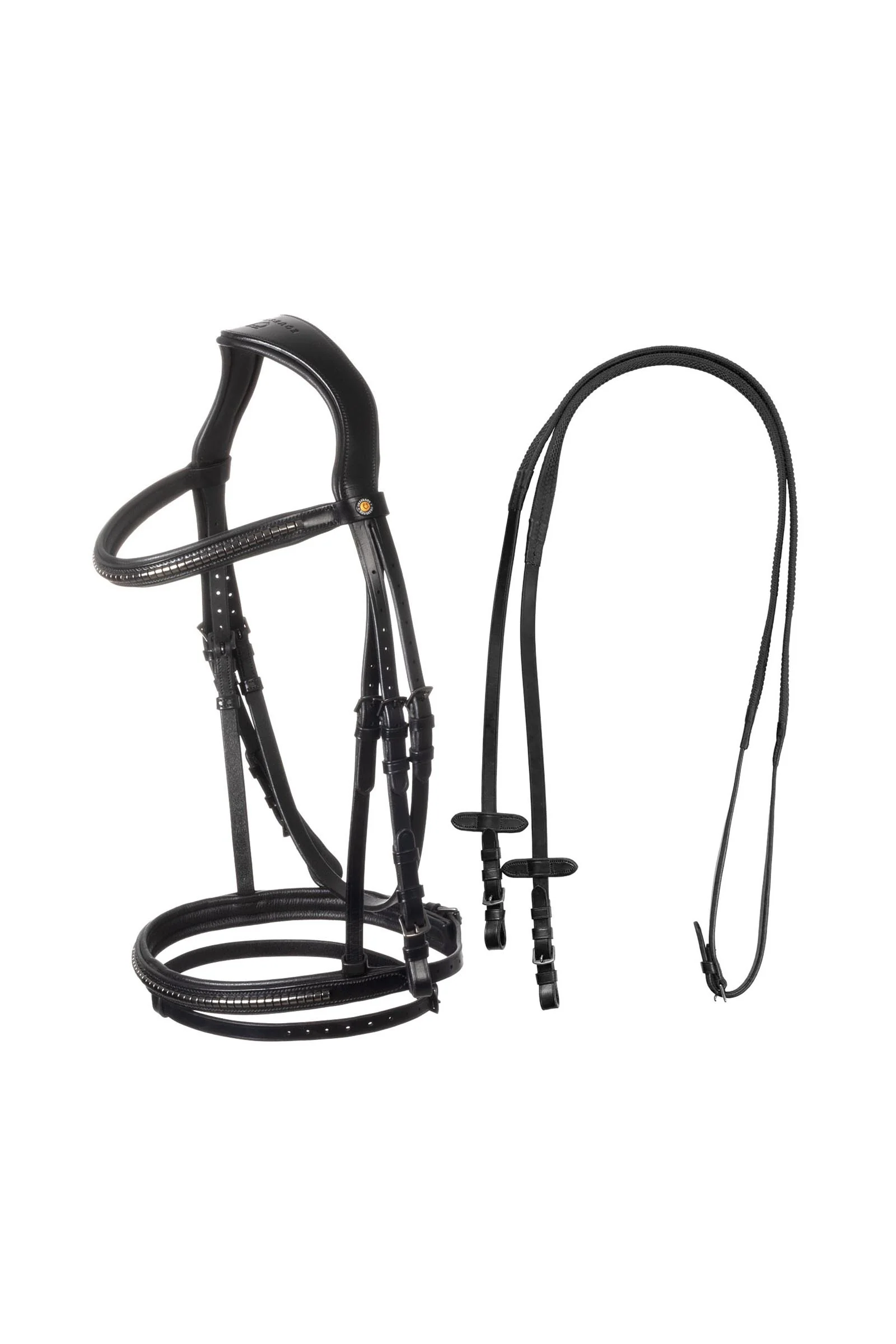 lærhodelag med svarte nagler Black C
