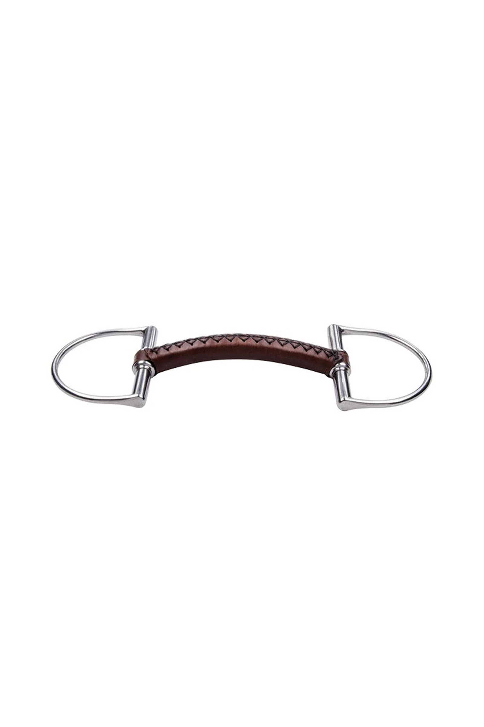 rett D-ringsbitt i lær Brown 145 mm