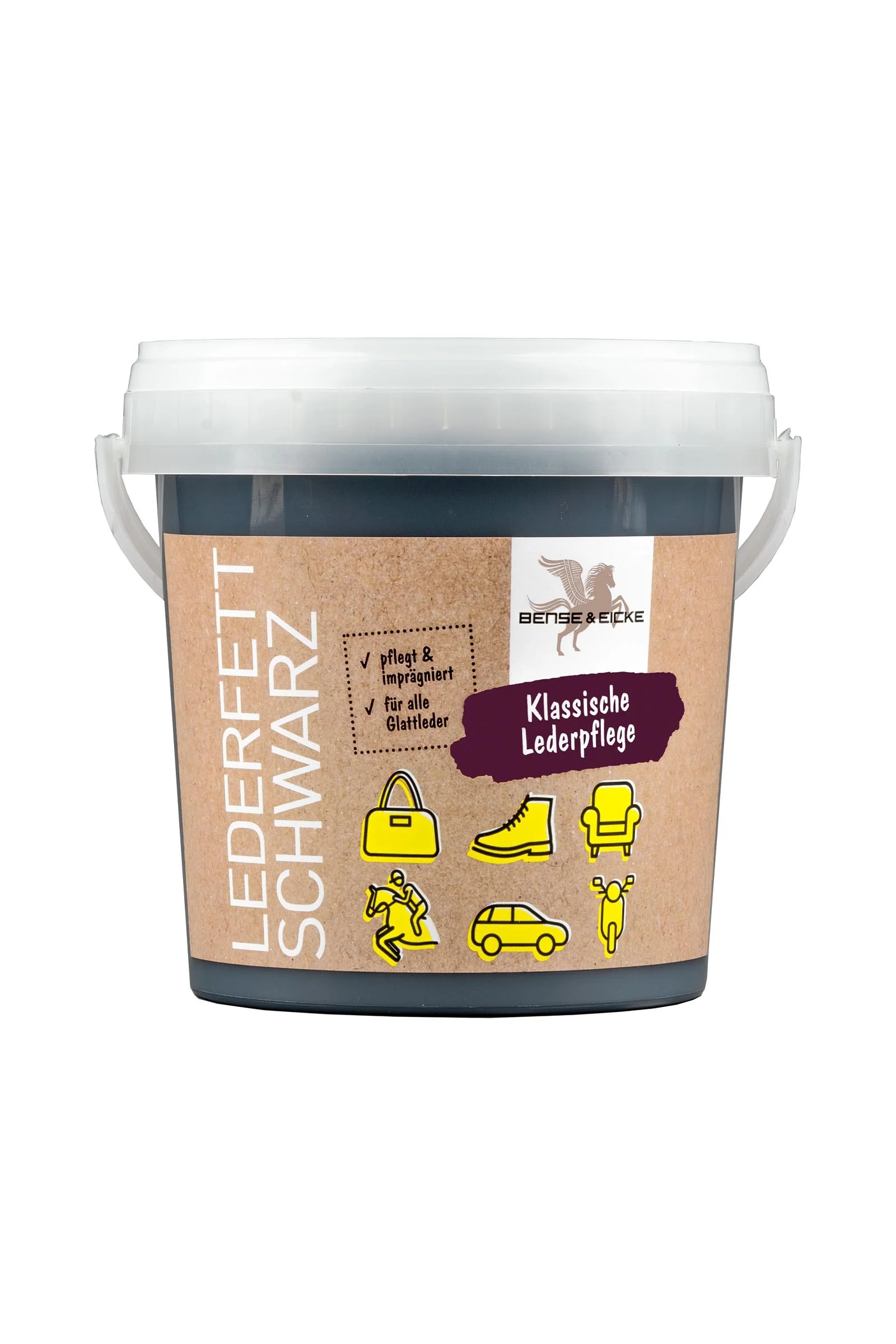 Svart lærfett, 1000 ml Black 1