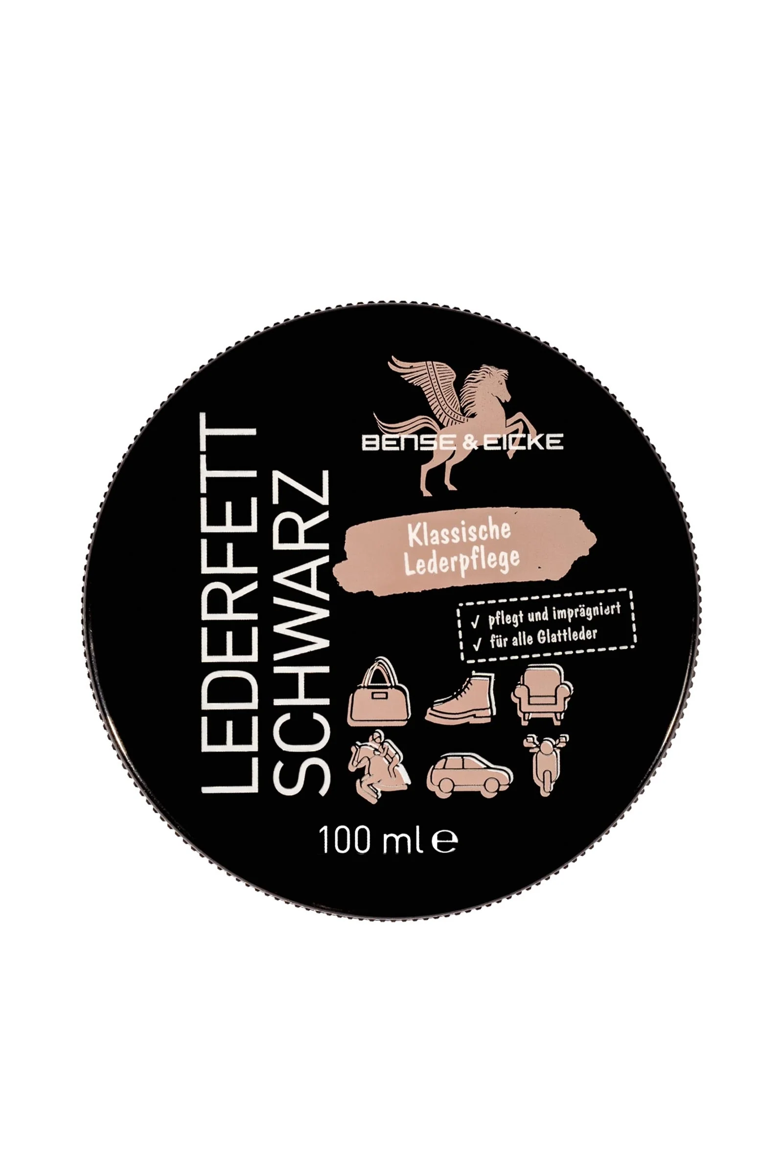 Svart lærfett, 100 ml Black 100 ml