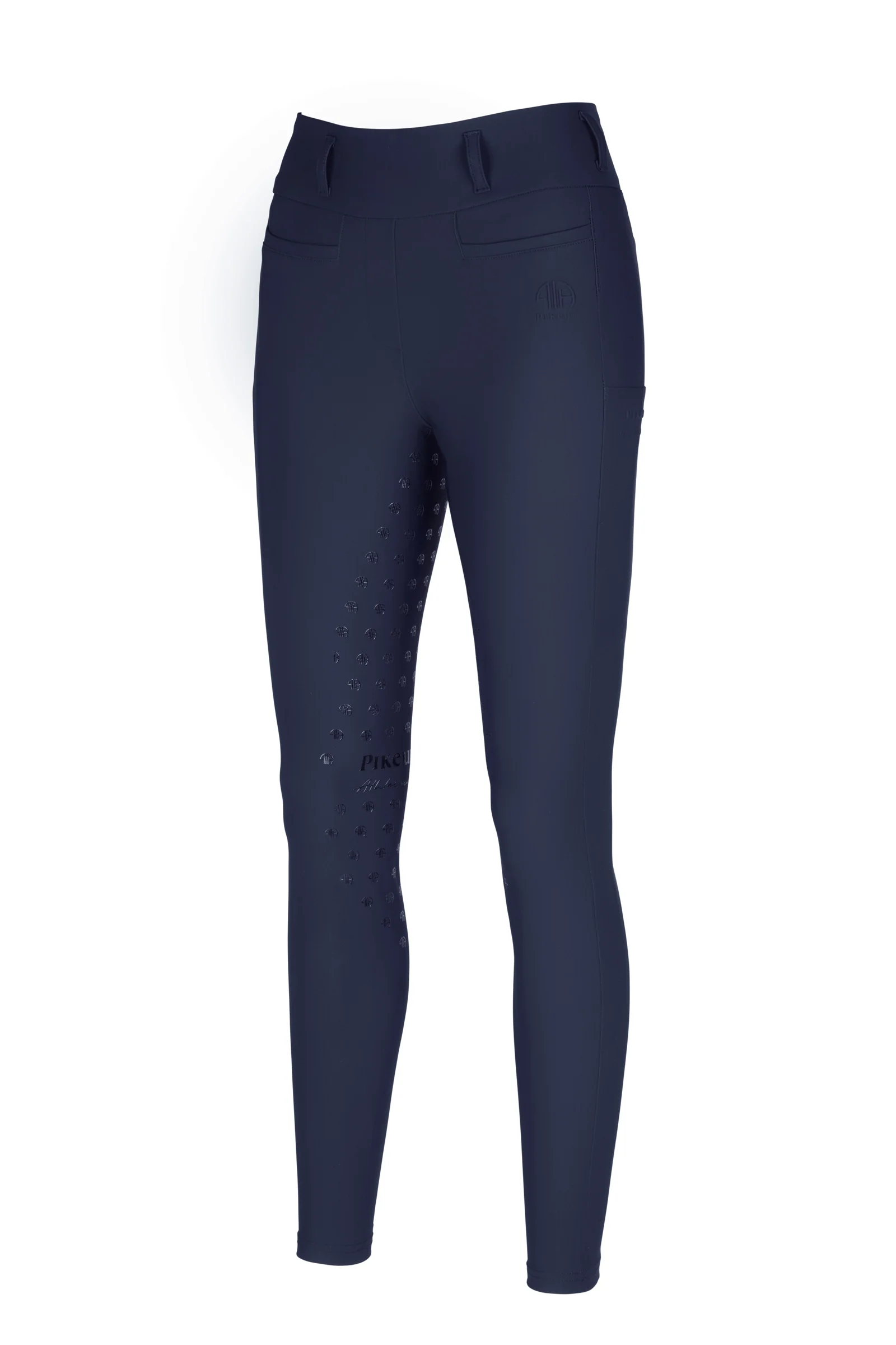 Linnett Sømløse ridetights dame med høy midje og helskinn Nightblue 32