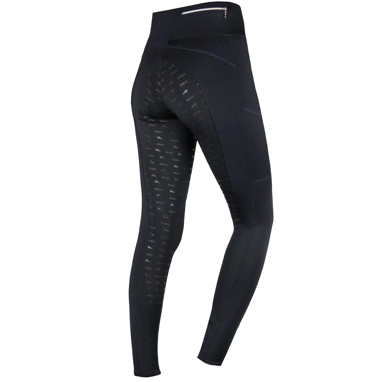 helforsterket ridetights med lomme Aquifer Blue 42
