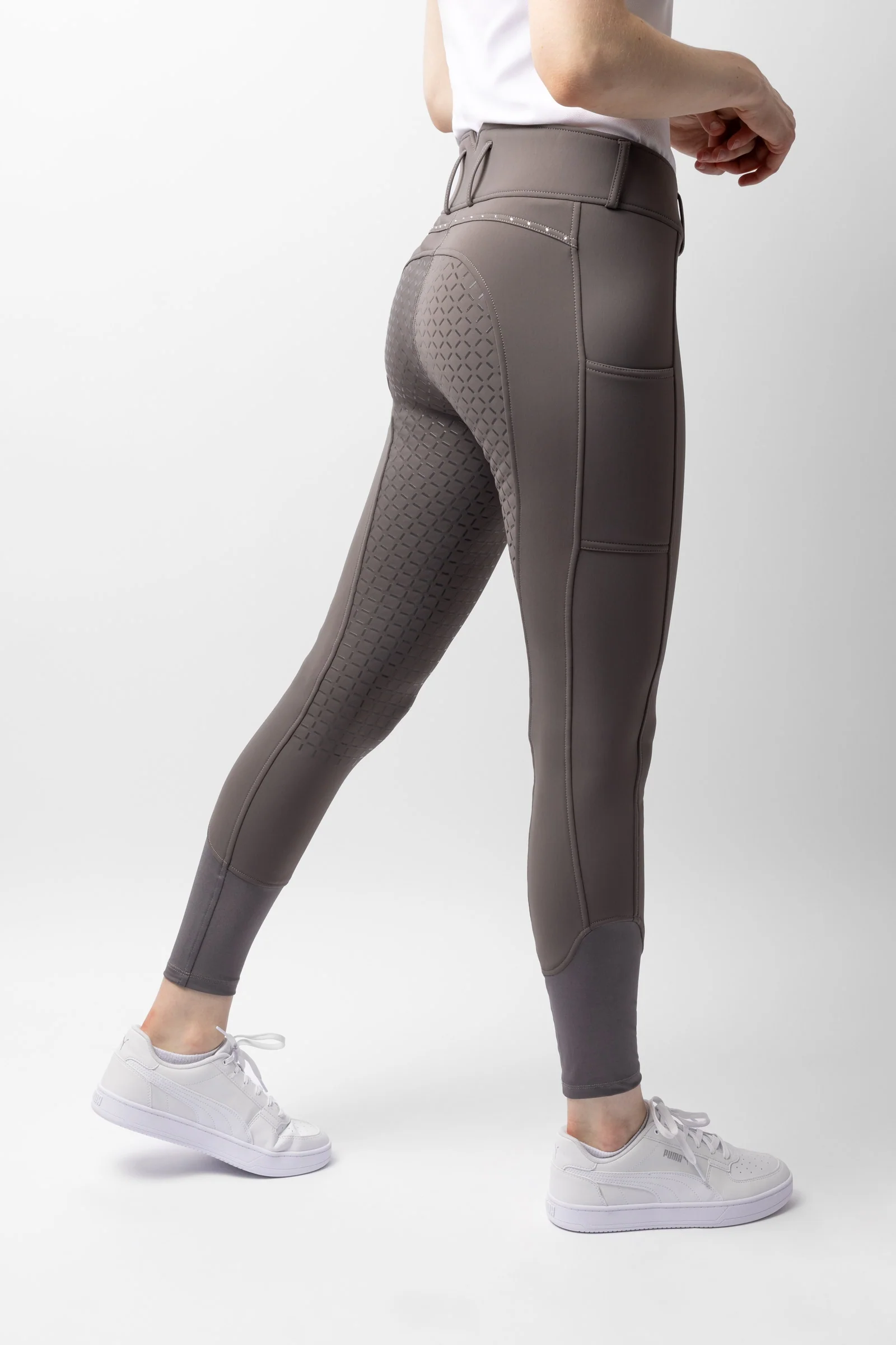 Macy termiske ridebukser med helforsterkede Pewter grey 42