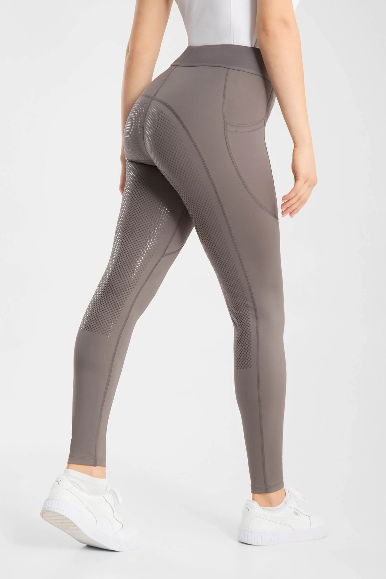 Maia dame helforsterkede ridetights Driftwood 44