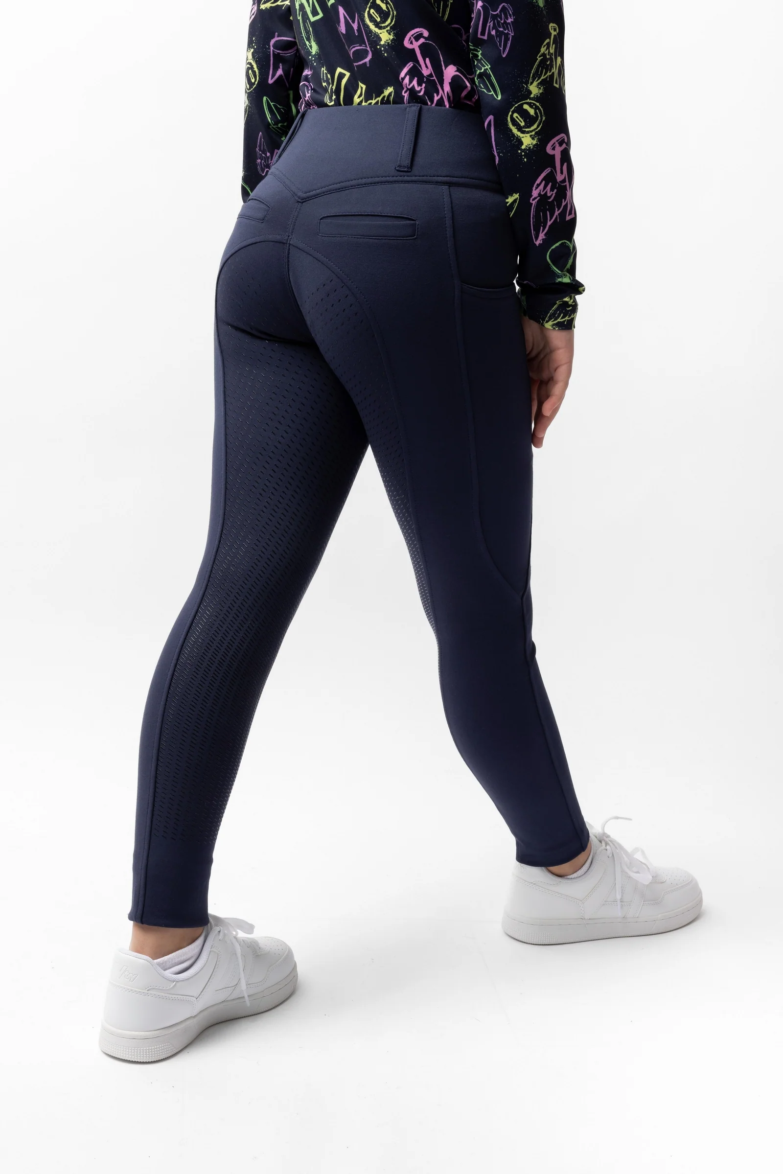 Mira Barne helforsterkede ridebukser Overture navy 134-140