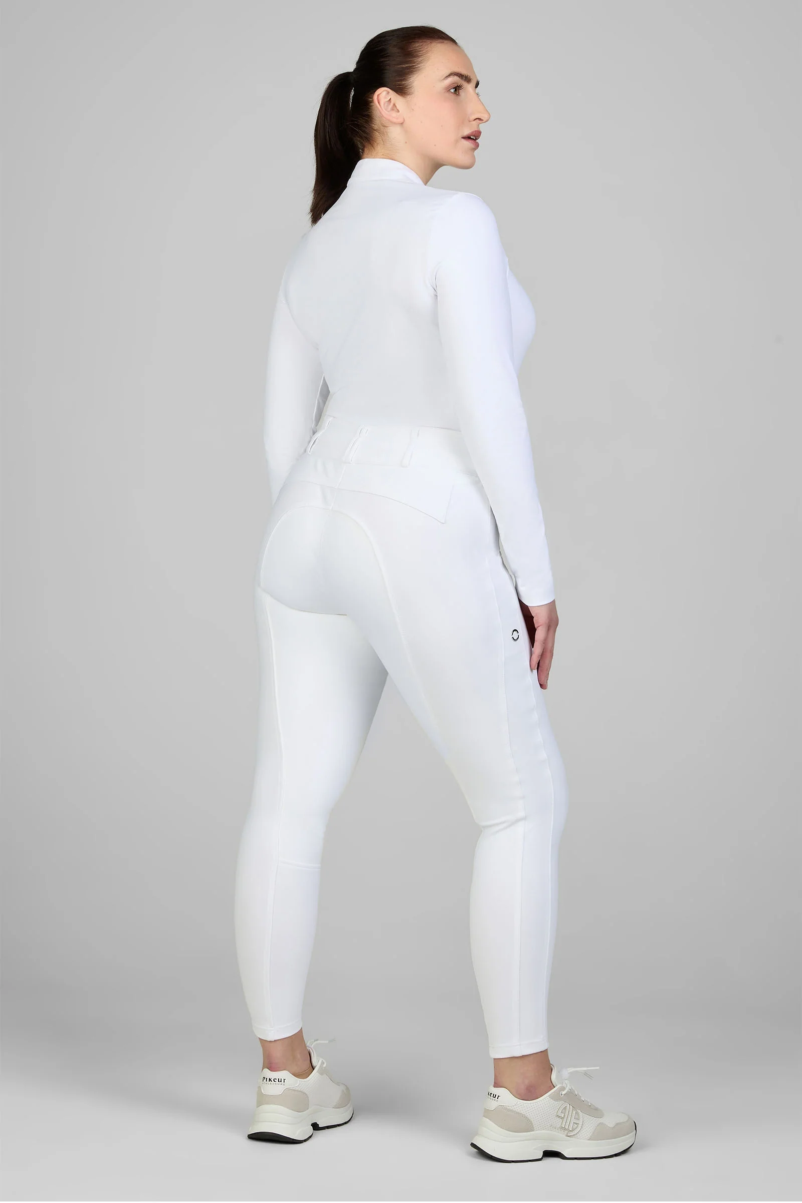 New Candela Ridebukse dame med høy midje og helskinn White 46
