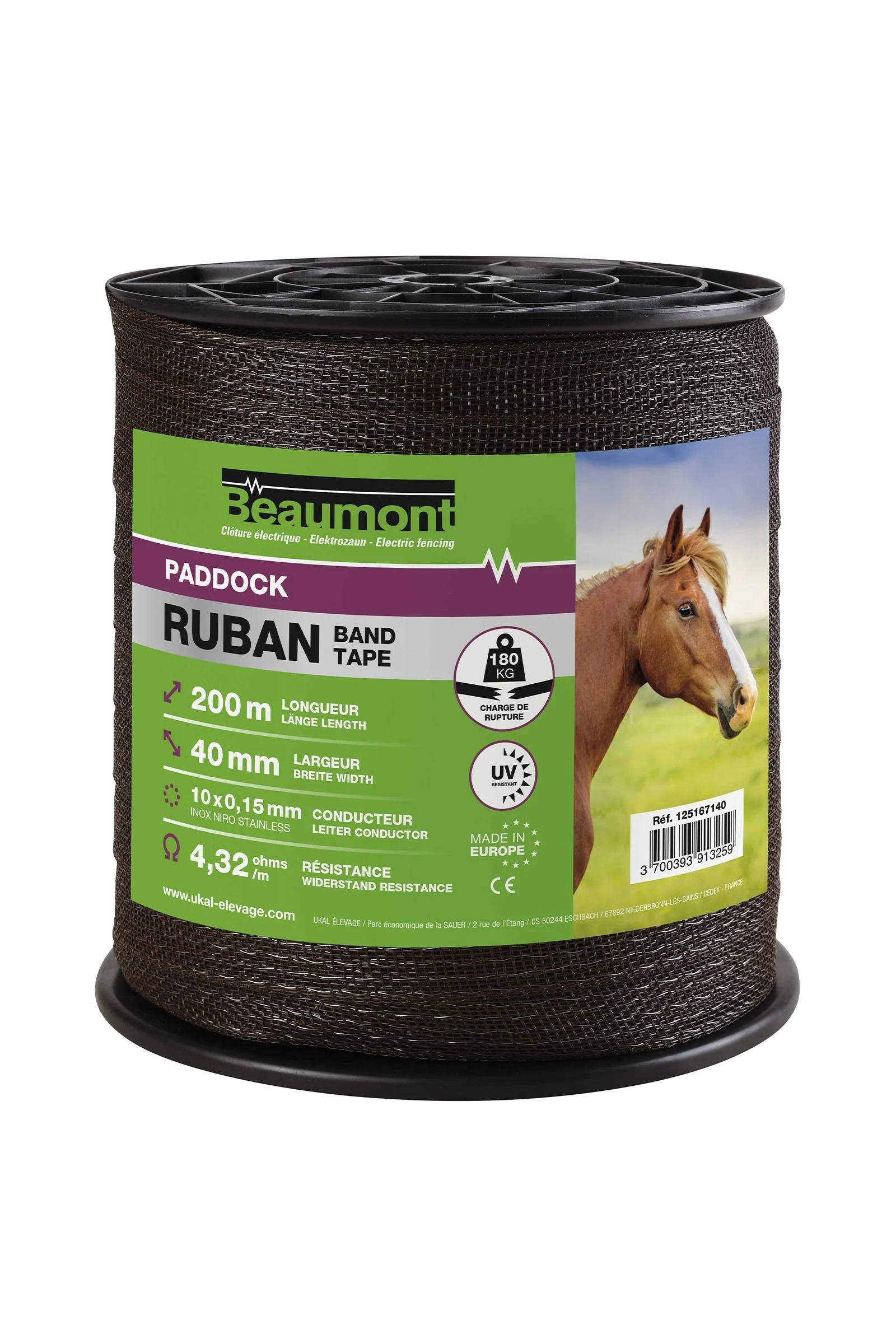 Paddock gjerdetape 40 mm, 200 m No Color 200