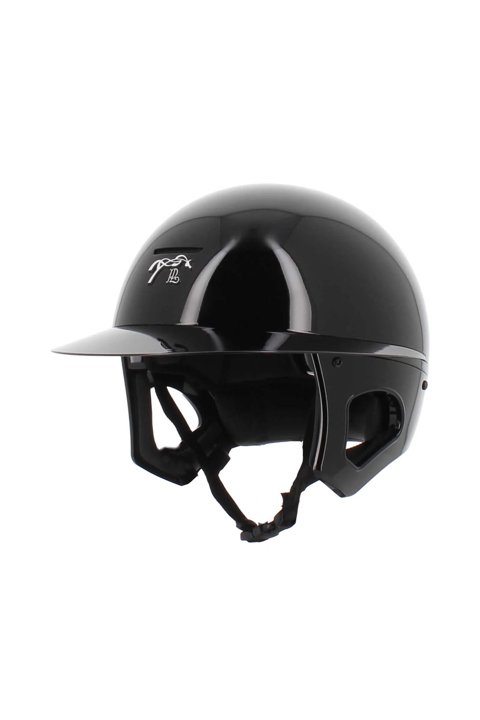 Ridehjelm med lang skjerm Black Glossy 55-59