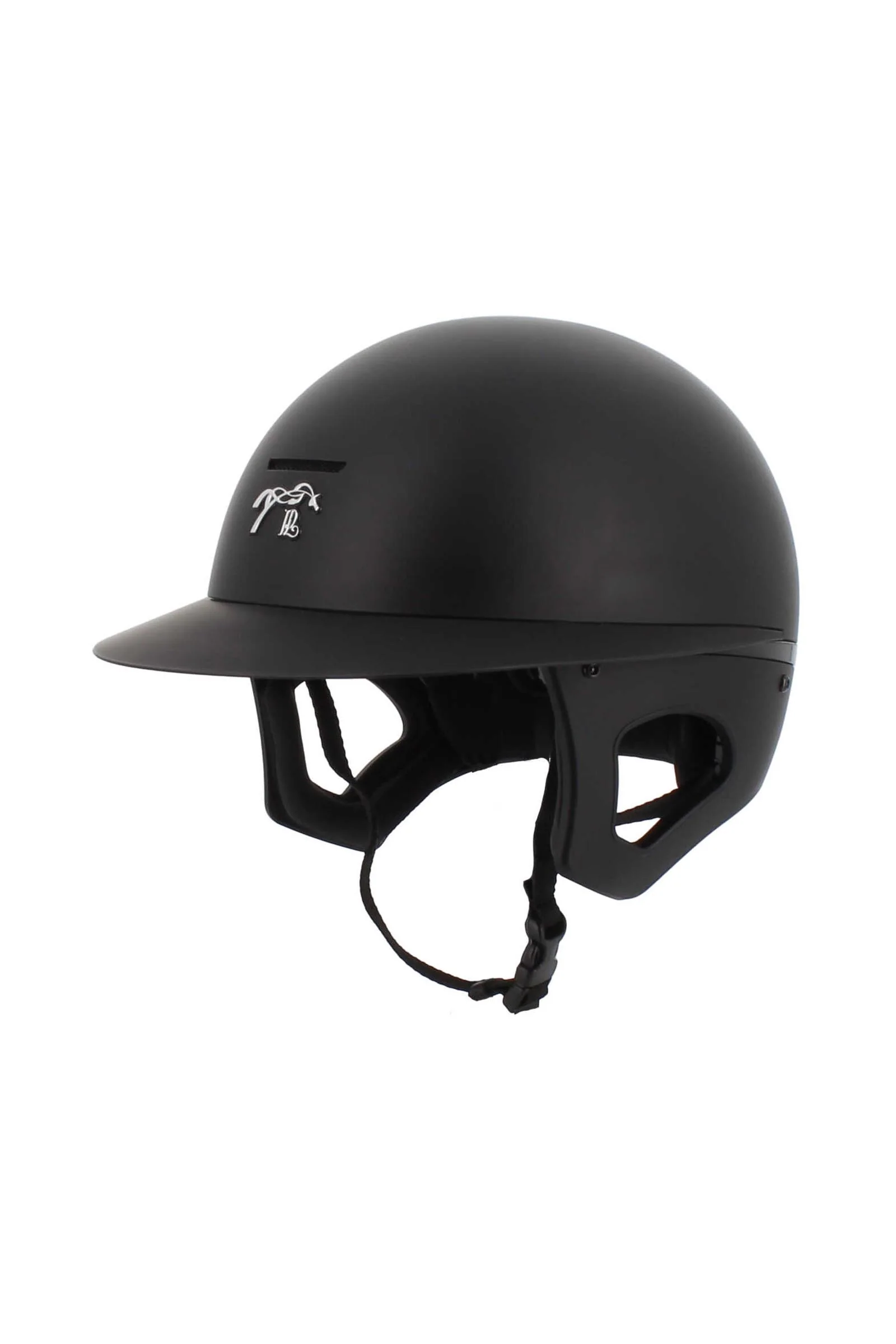 Ridehjelm med lang skjerm Matt Black 55-59