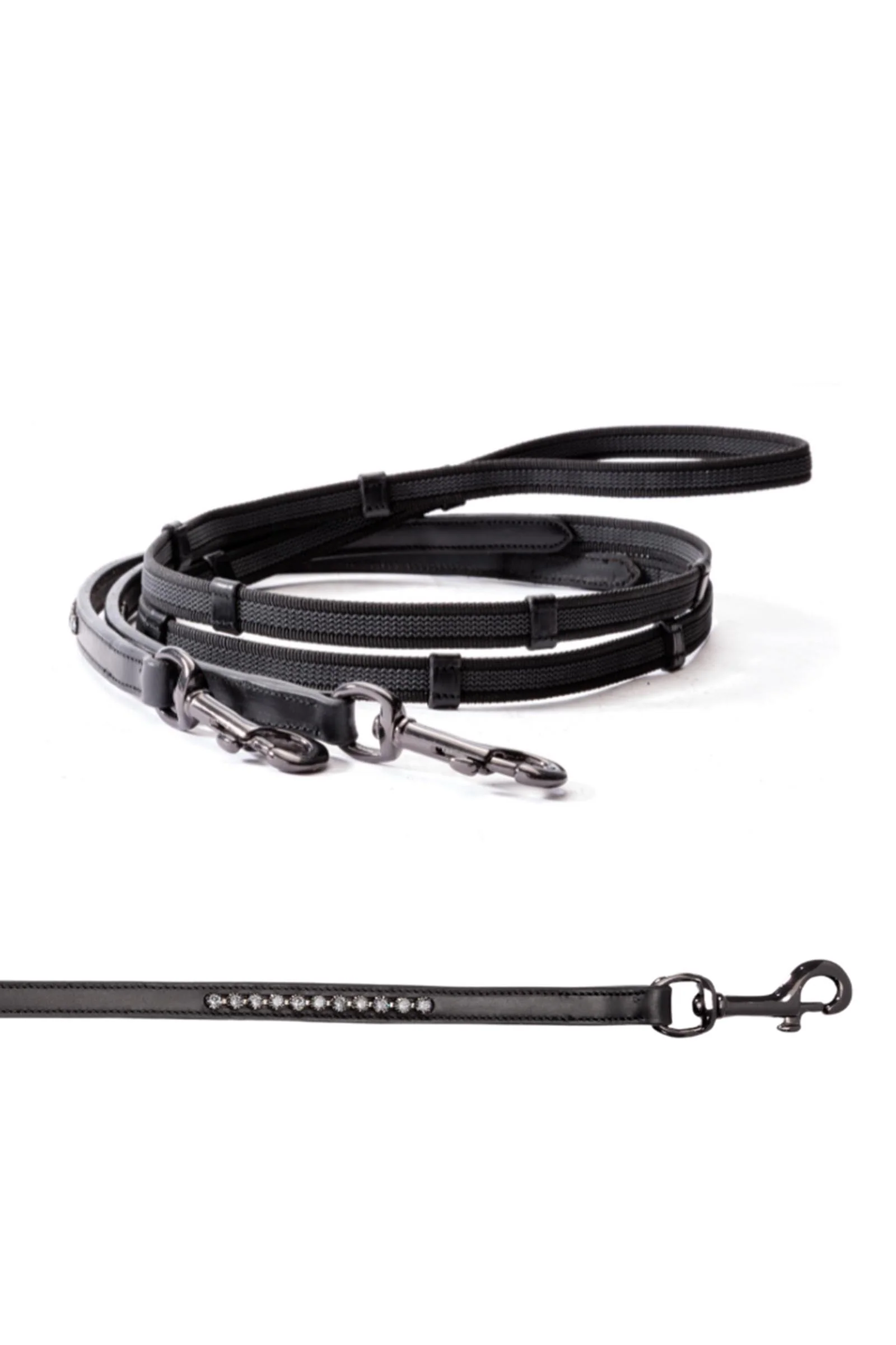 gummierte islandstøyler med karabinkrok og 5 stoppere, 16 mm Black/Black PII