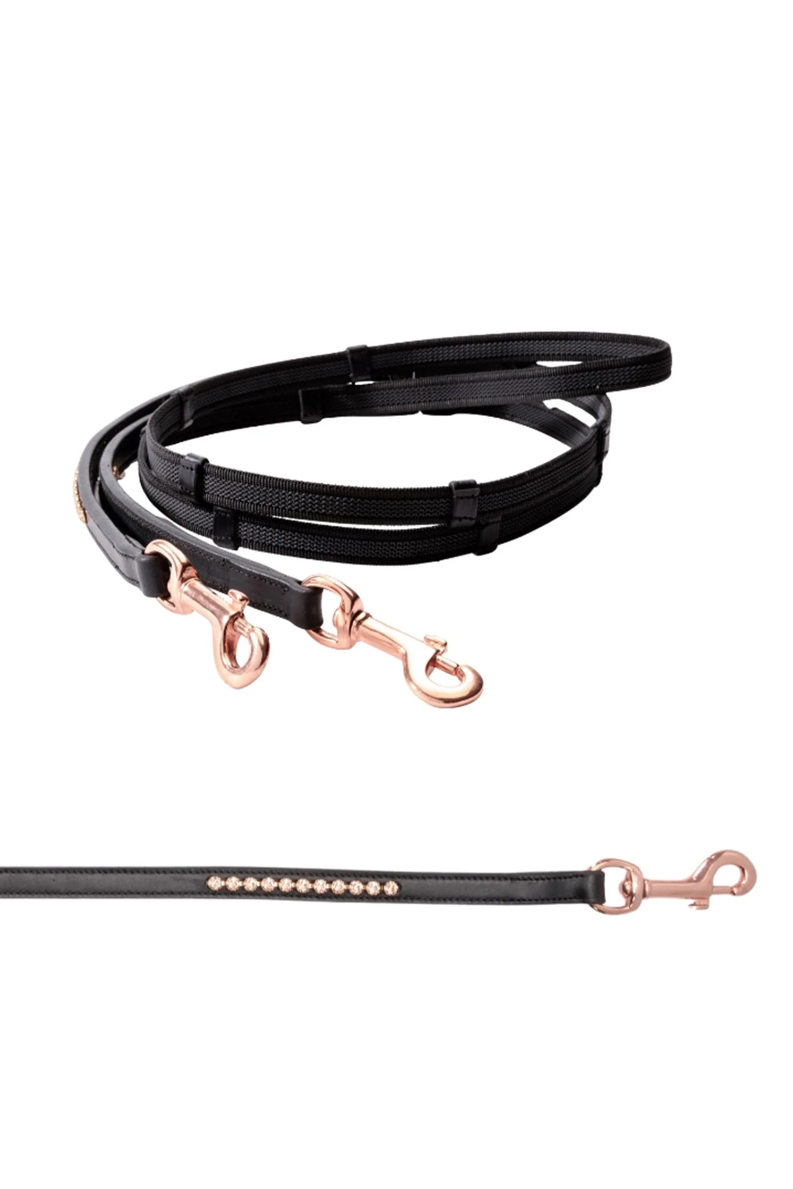 gummierte islandstøyler med karabinkrok og 5 stoppere, 16 mm Black/Rosé PII
