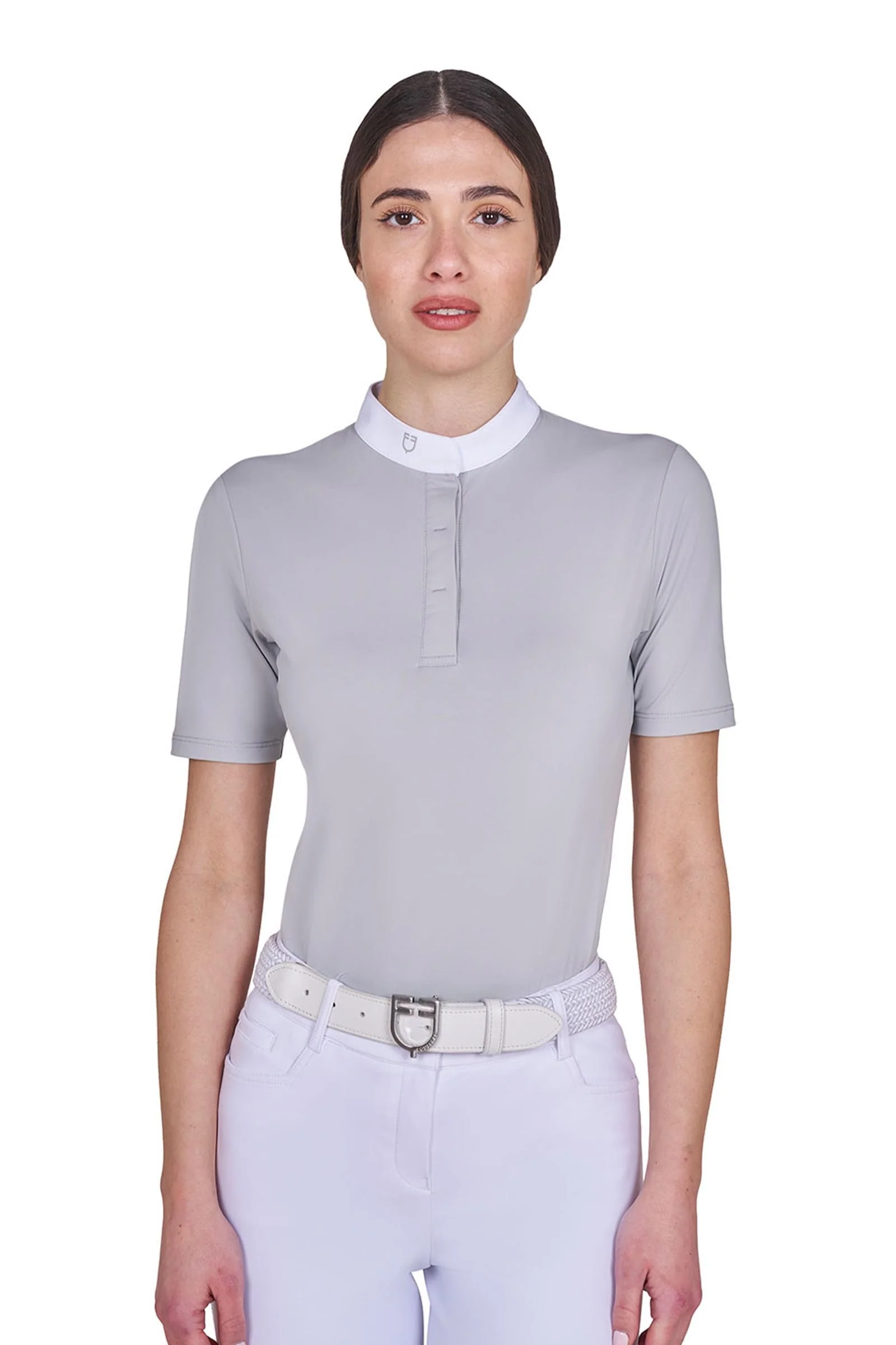 SS2026 dame enkel stevneskjorte med knapper Harbor Mist L