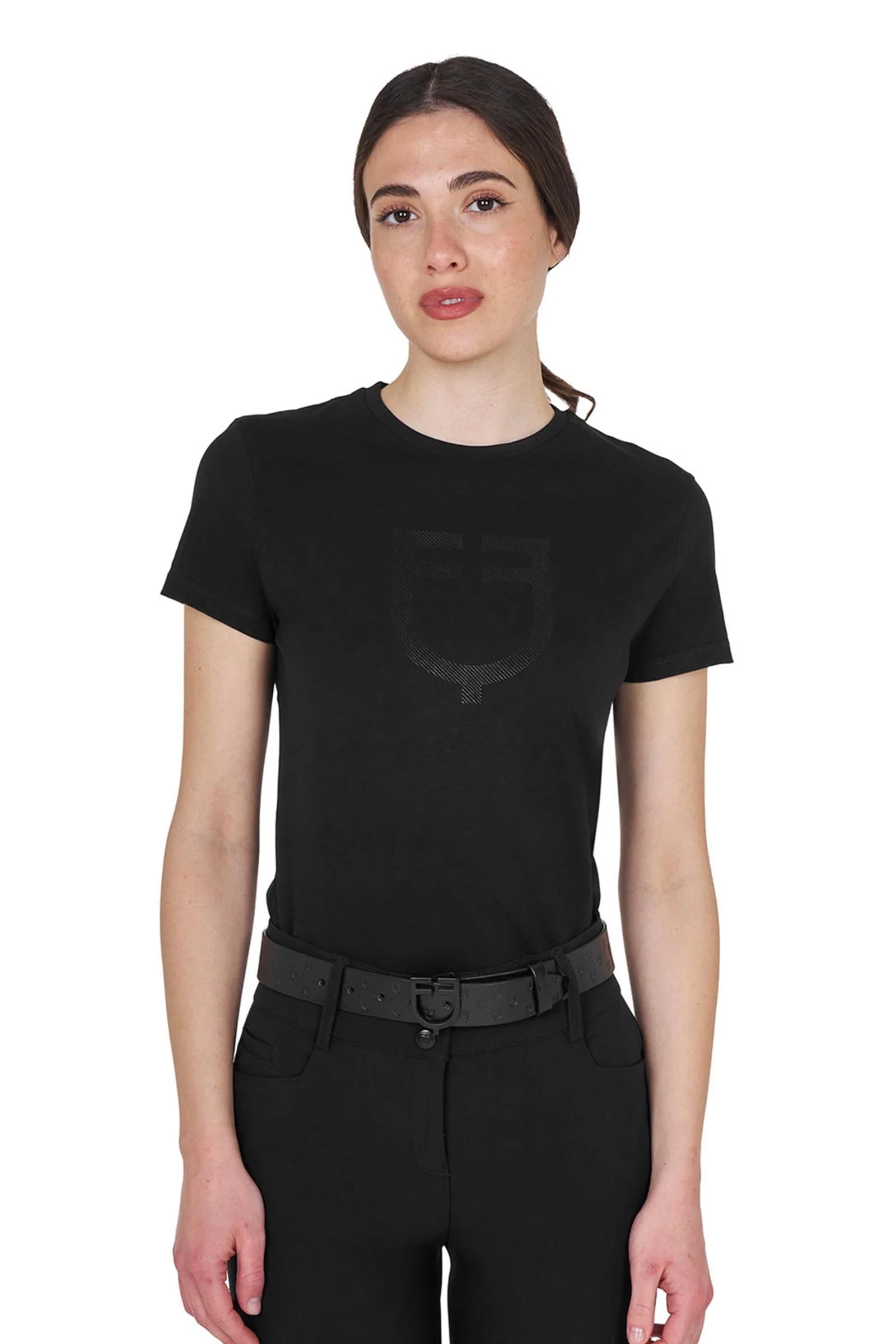 SS2026 Dame bomulls T-skjorte med blank logo Black XS