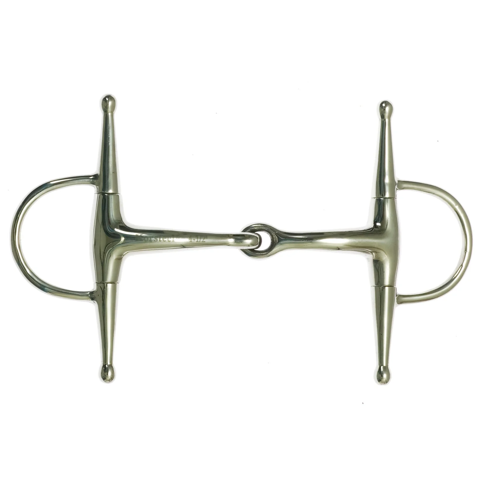 Stainless Steel Jointed Full Cheek Snaffle Bit Silver 114 mm