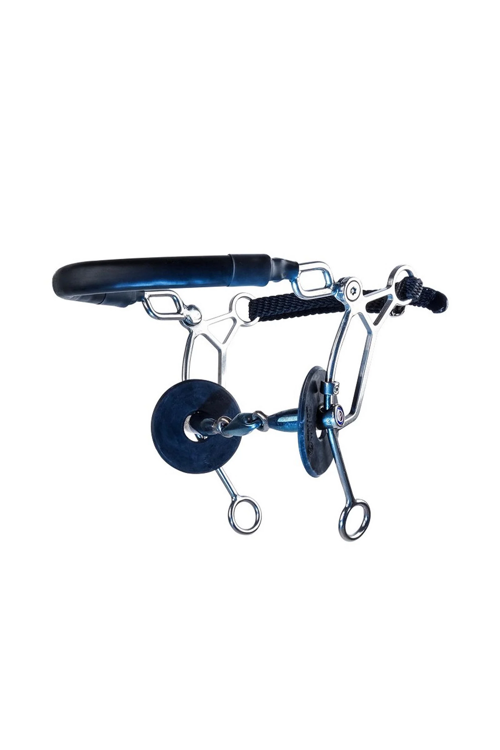 Sweet Iron lang Hackamore Combi tredelt Blue 115 mm
