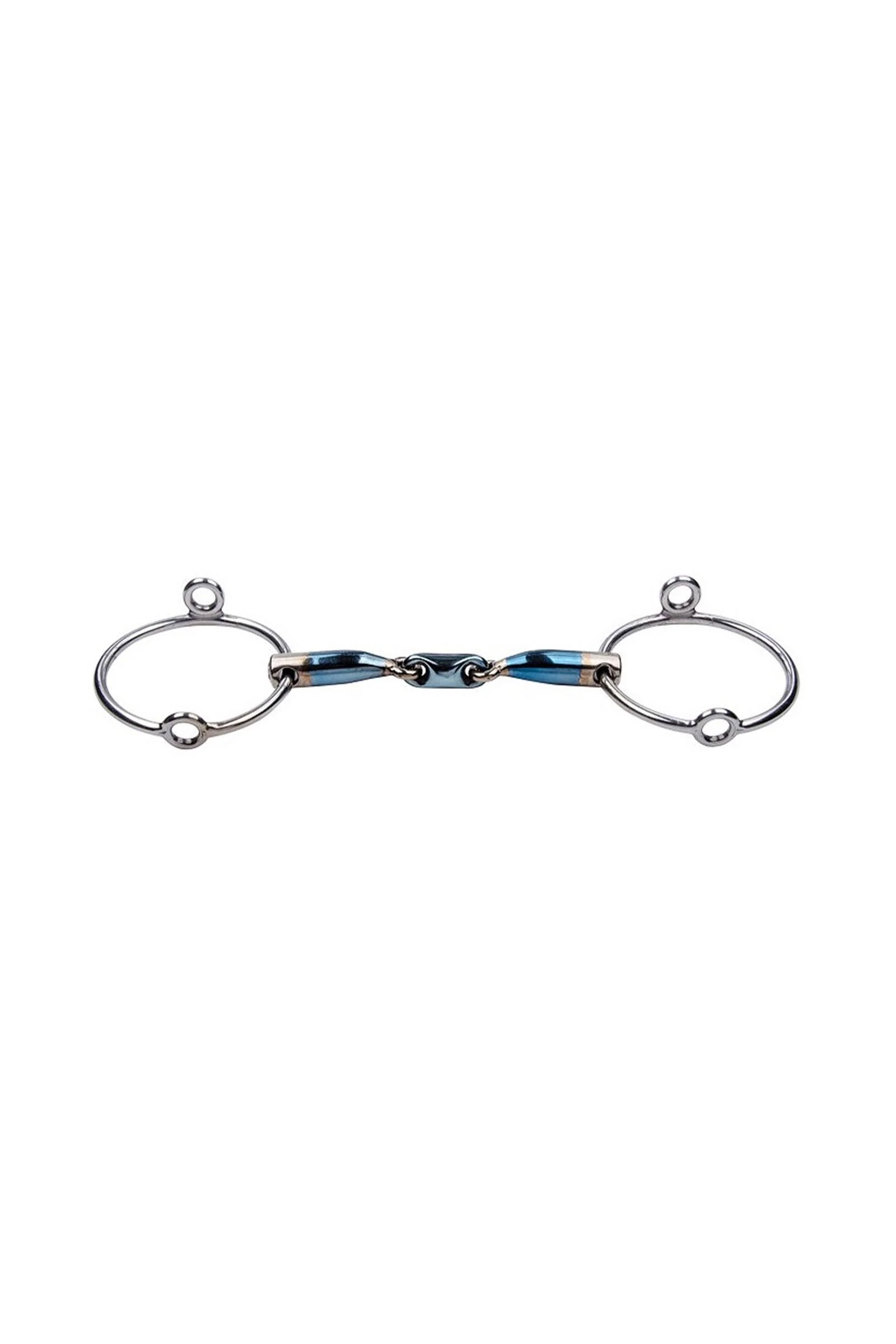 Sweet Iron tredelt gag med løse ringer Blue 145 mm