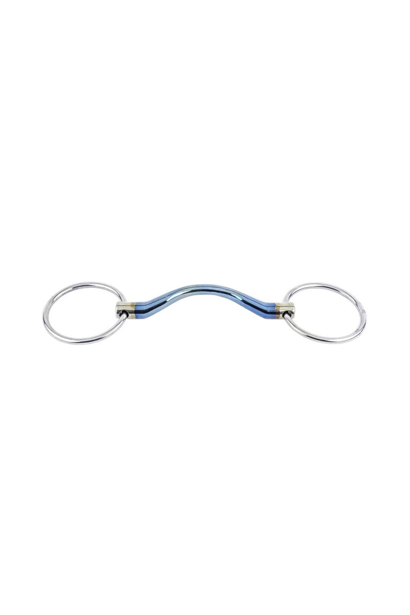 Sweet Iron bitt med medium port og løse ringer Blue 115 mm