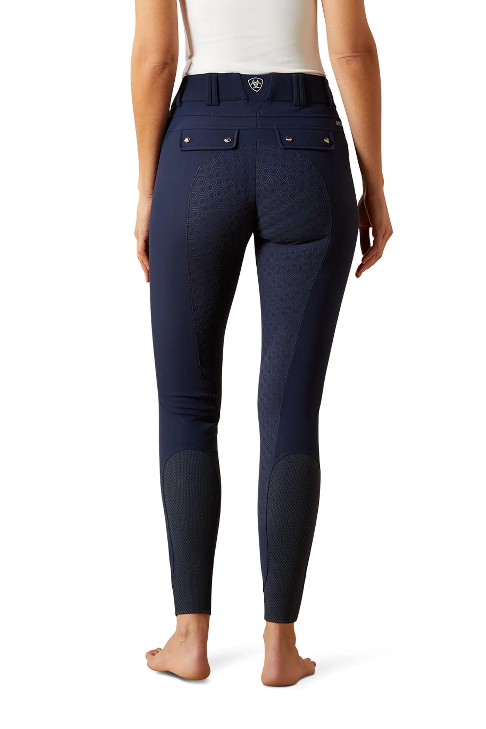 Tri Factor Dame ridebukse med full silikonsete Navy Eclipse 40 Regular