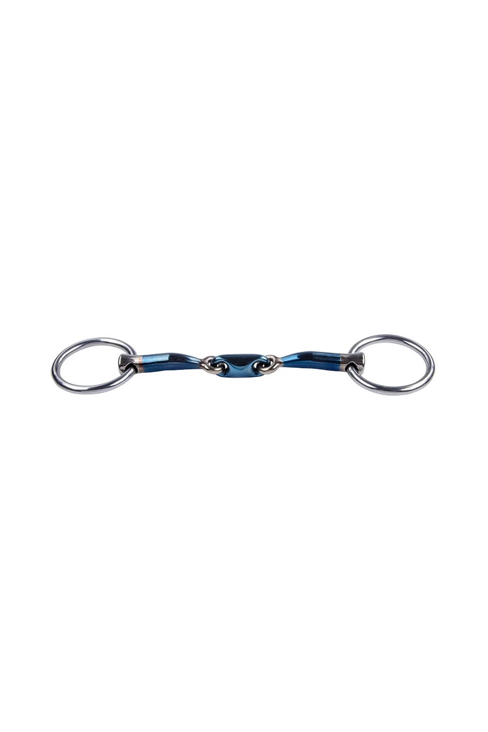 Sweet Iron tredelt bridong med løse ringer Blue 125 mm