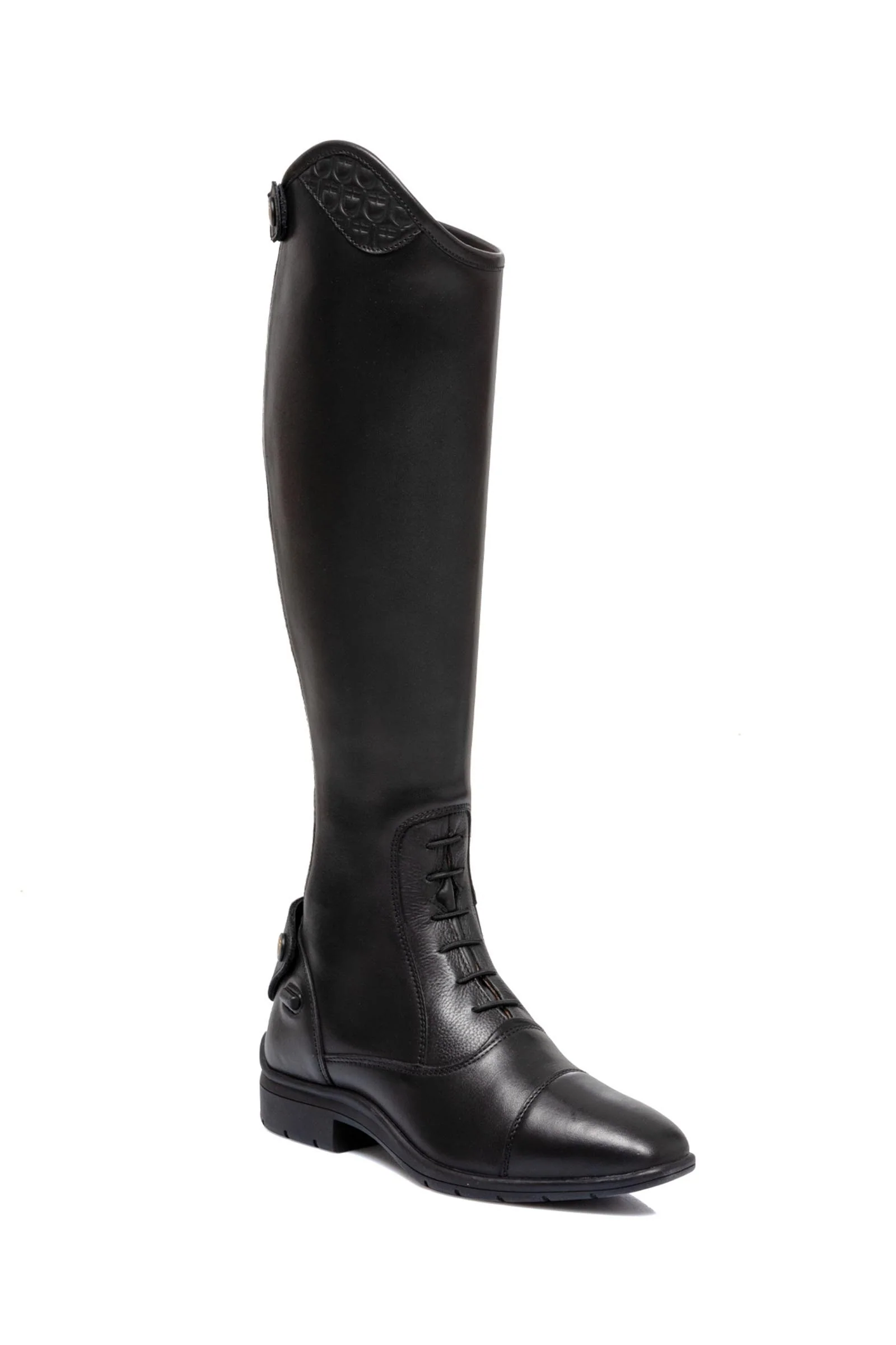 unisex ridestøvler med snøring og multilogo detalj Black 40 Regular Wide